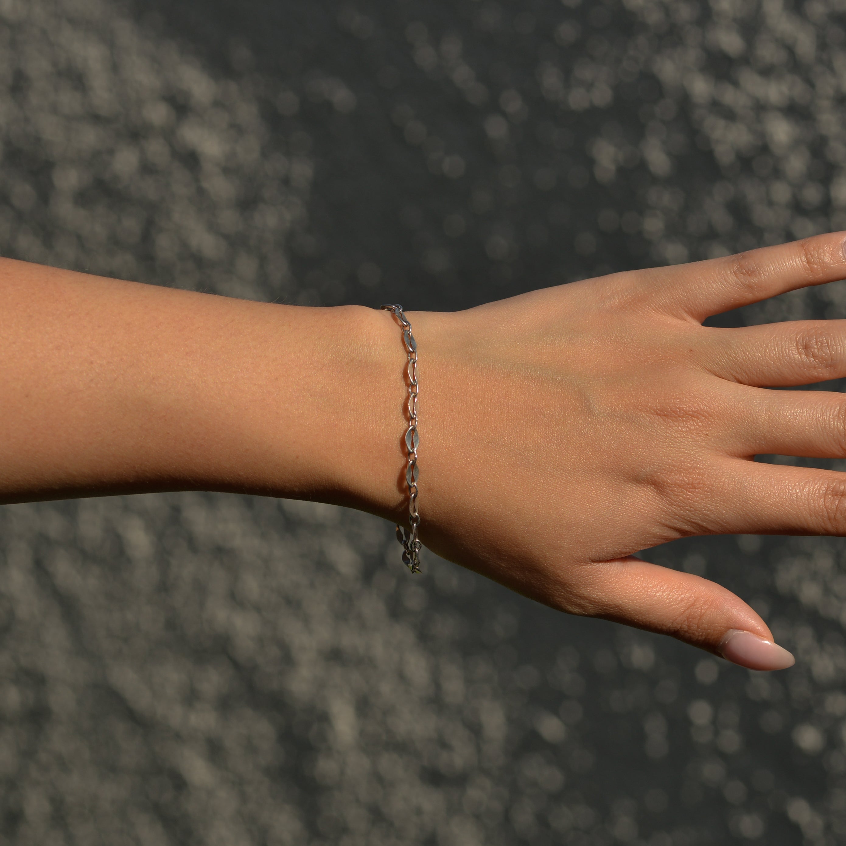 Vintage Sterling Sequin Chain Bracelet