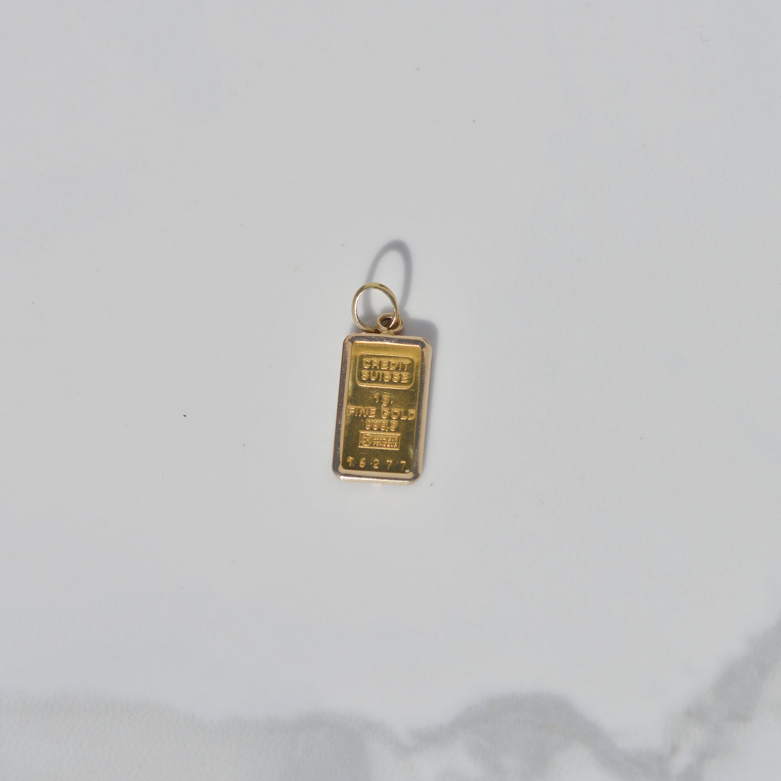 Vintage 24k Credit Suisse Bar in 14k Frame