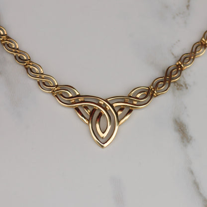 Vintage Scroll Design Choker 14k 16"