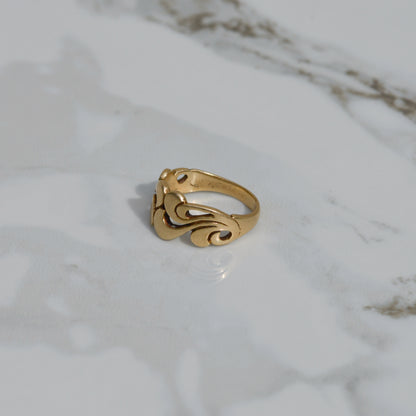 Vintage Wavy Ring Sz 5 1/2 14k