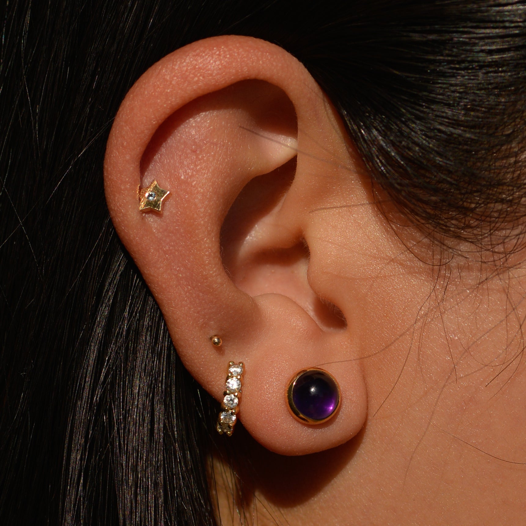Vintage Tiffany & Co Amethyst Cabochon Stud Earrings