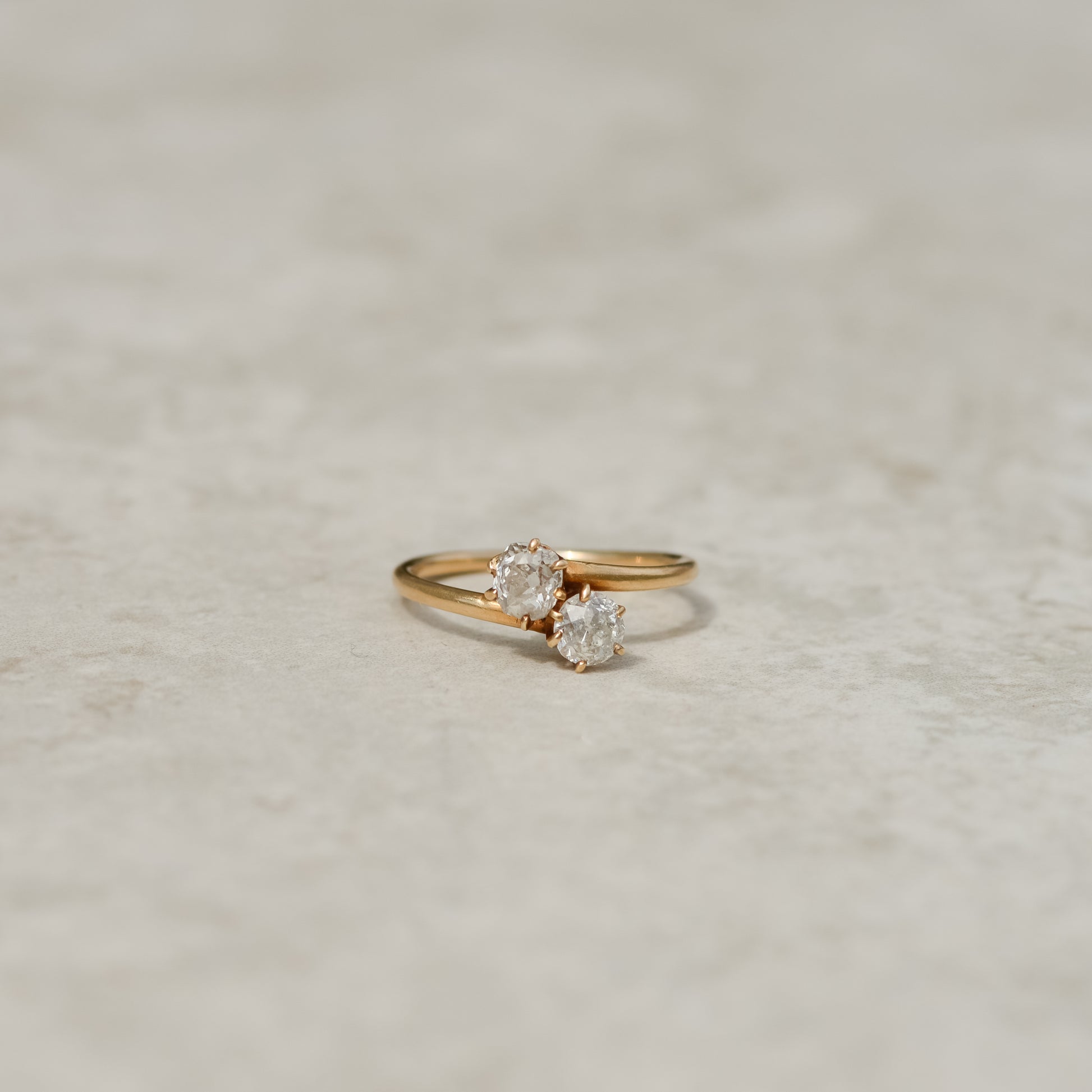 Victorian Toi et Moi Old Mine Diamond Ring