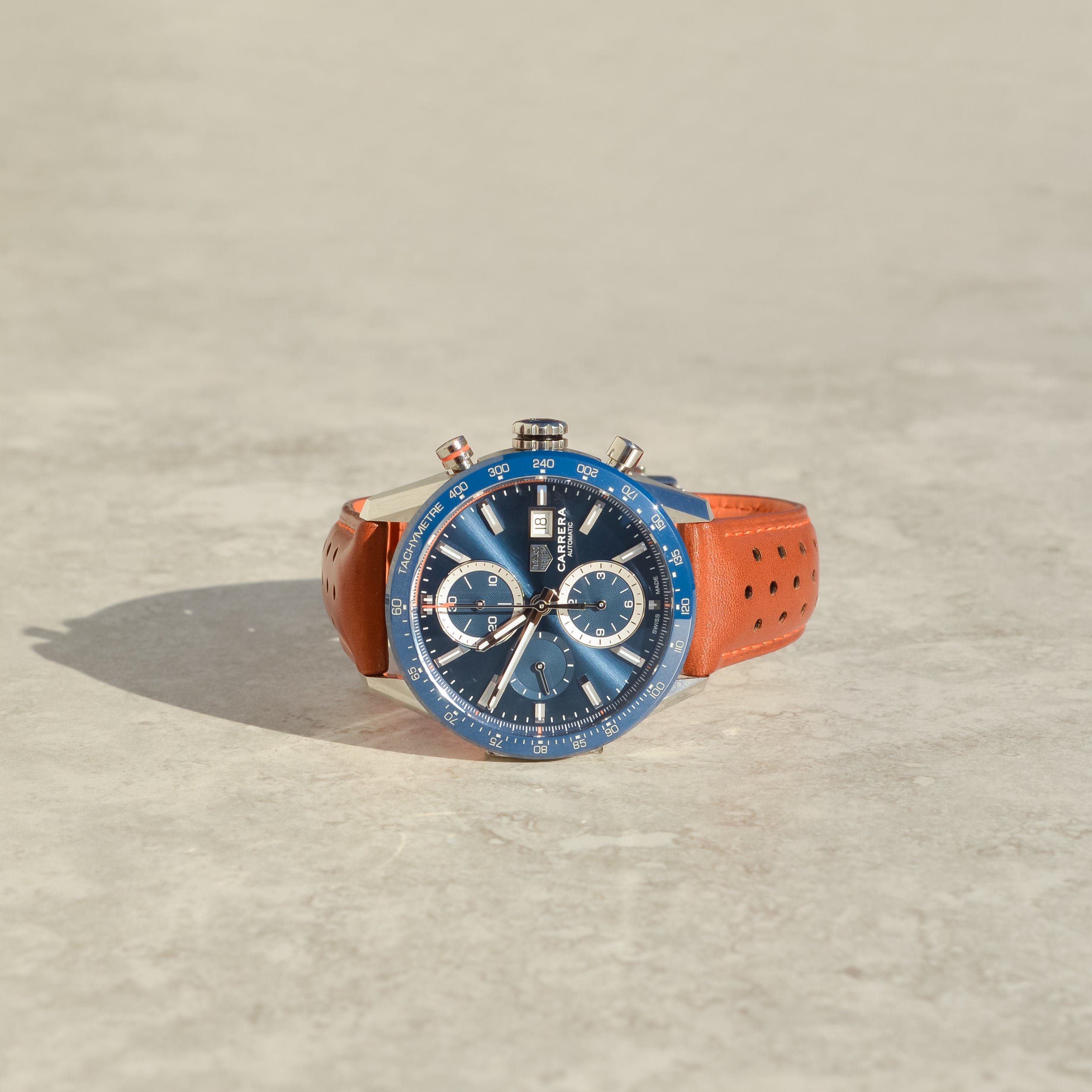 Tag Heuer Carrera Chronograph, blue bezel & dial, reference CBM2112-1