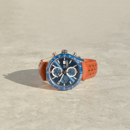 Tag Heuer Carrera Chronograph, blue bezel & dial, reference CBM2112-1