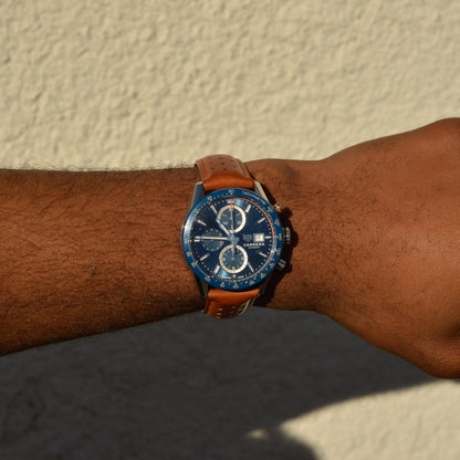Tag Heuer Carrera Chronograph, blue bezel & dial, reference CBM2112-1