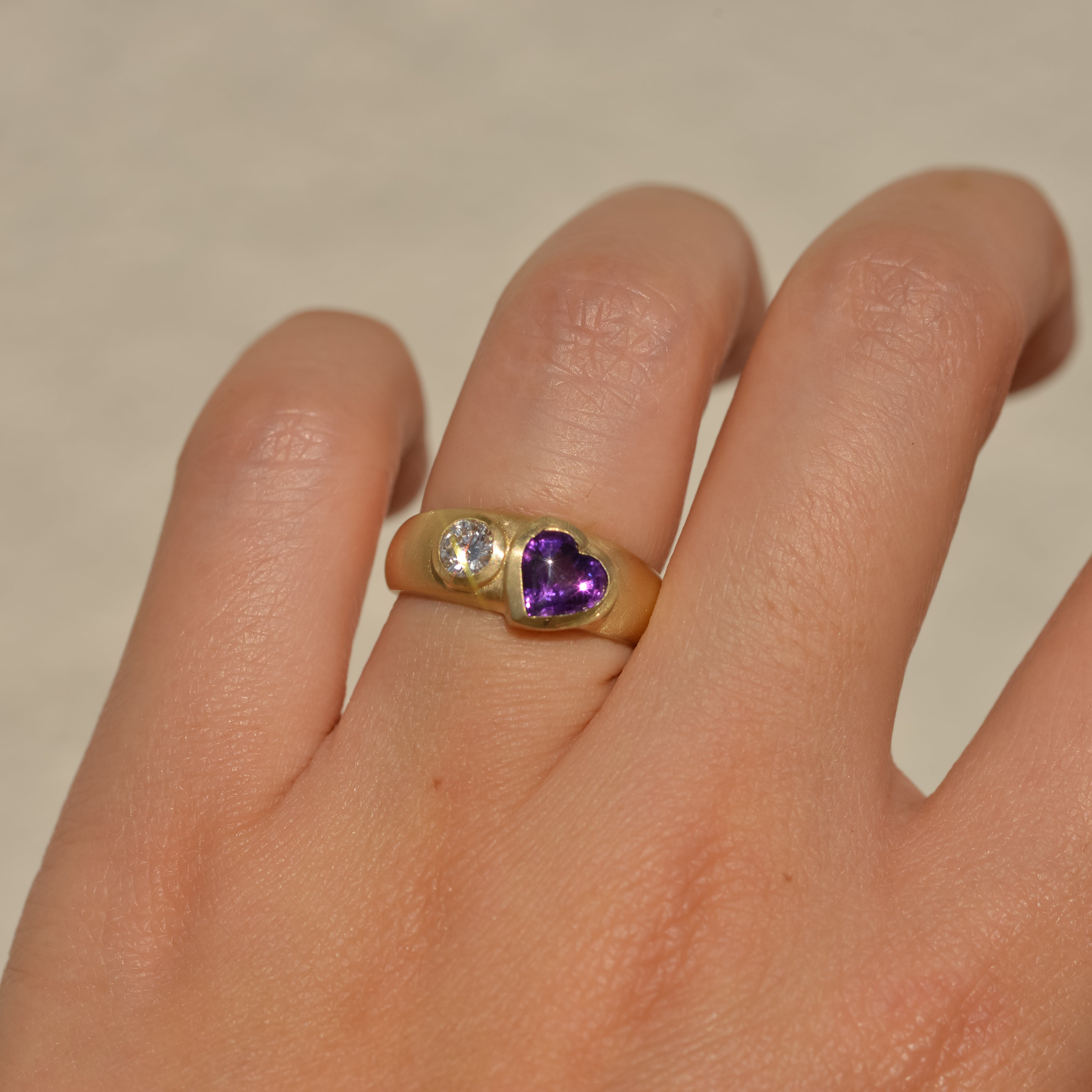 Toi et Moi, amethyst and diamond