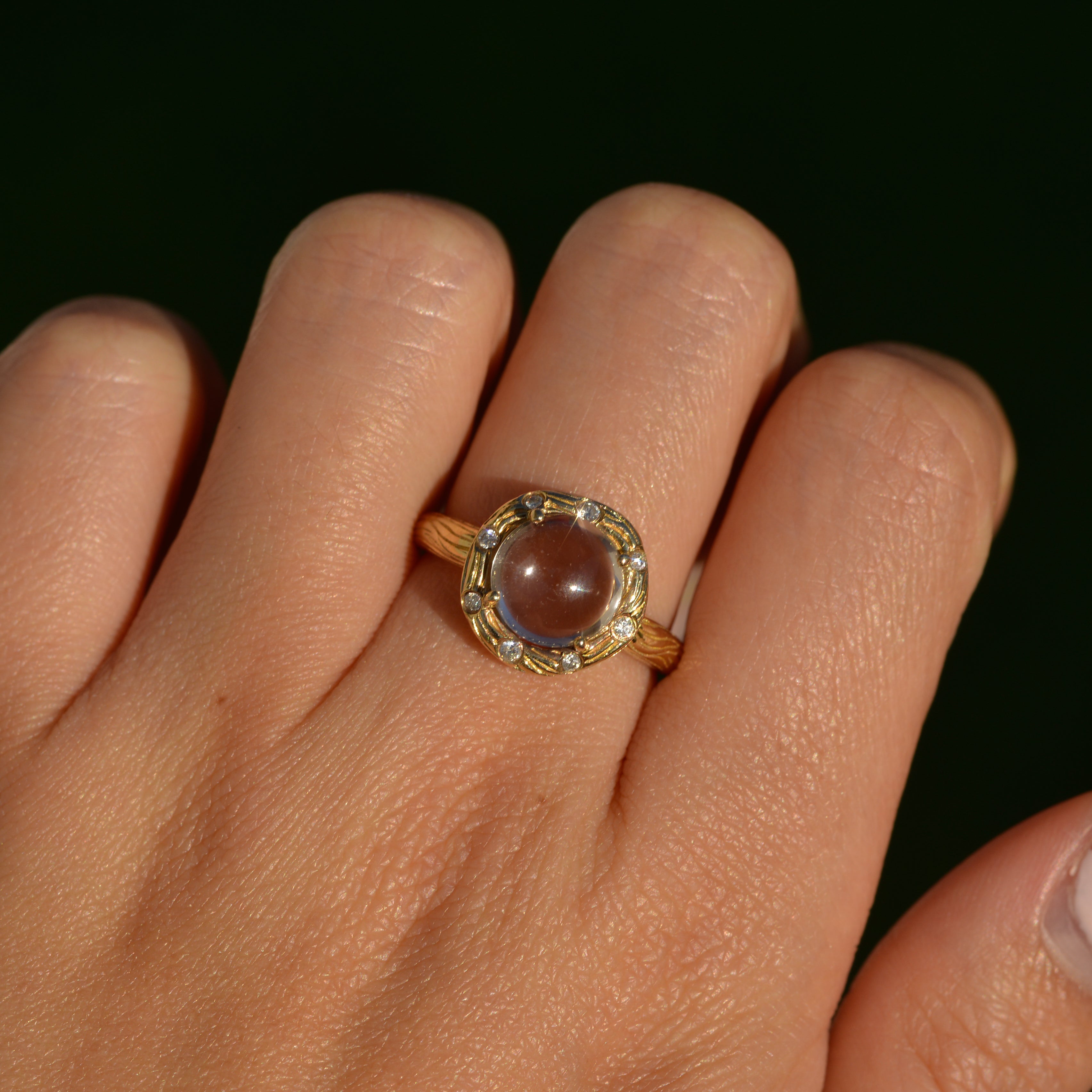 Vintage White Topaz and Diamond Ring
