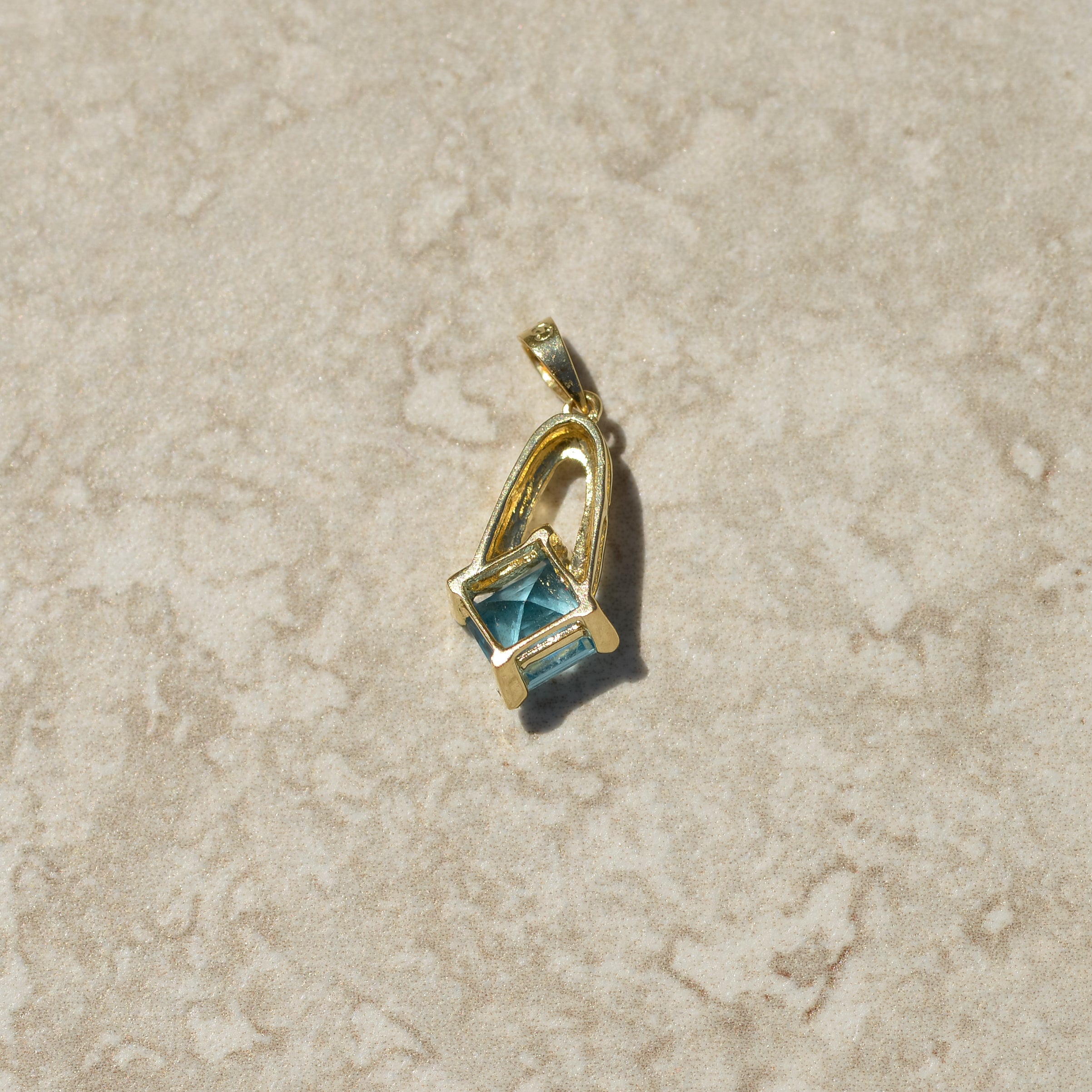 Vintage Square Topaz Charm