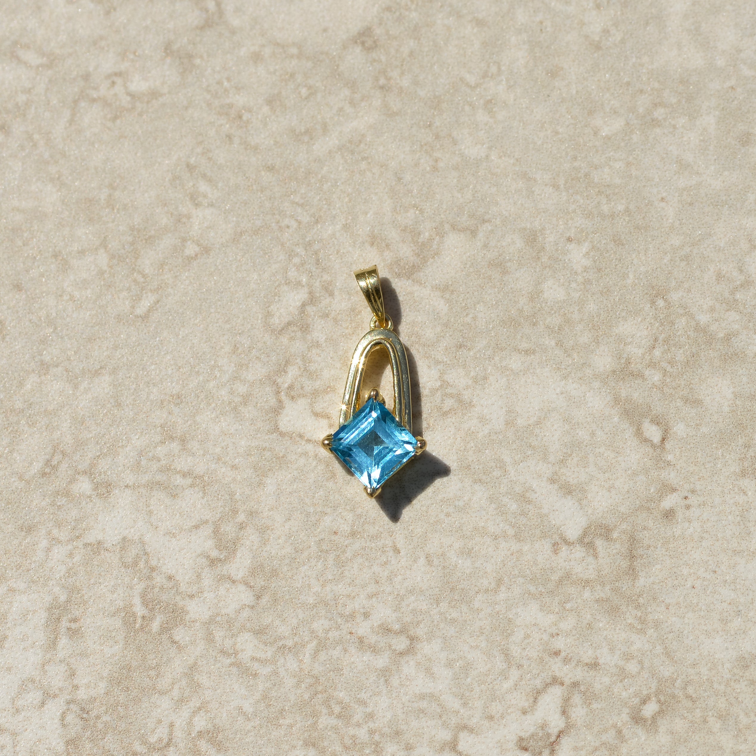 Vintage Square Topaz Charm