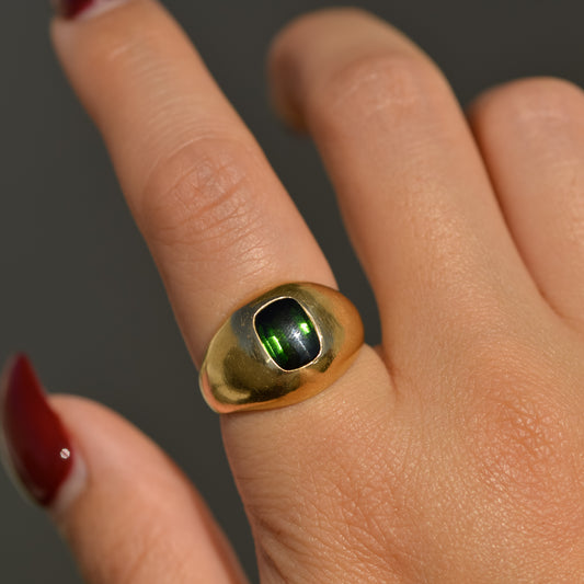 Vintage Buff-top Tourmaline Dome Ring