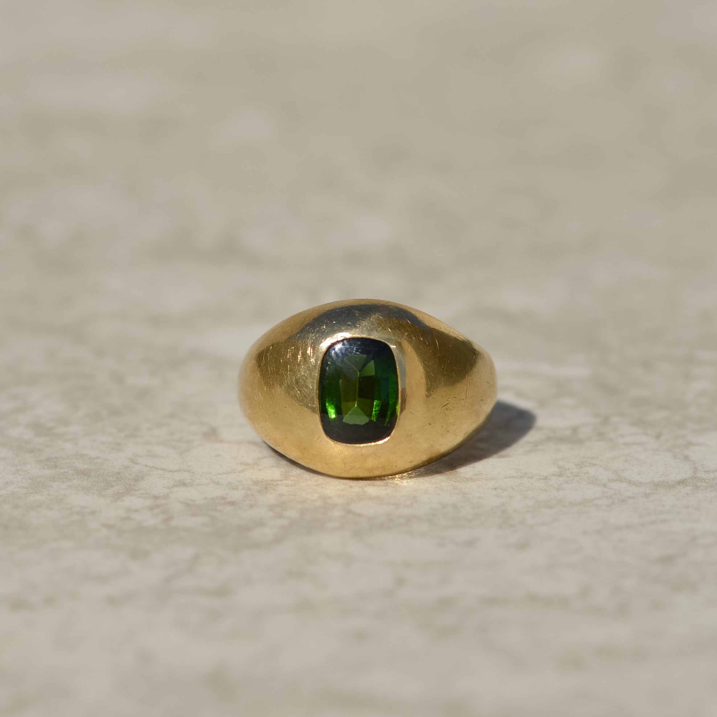 Vintage Buff-top Tourmaline Dome Ring
