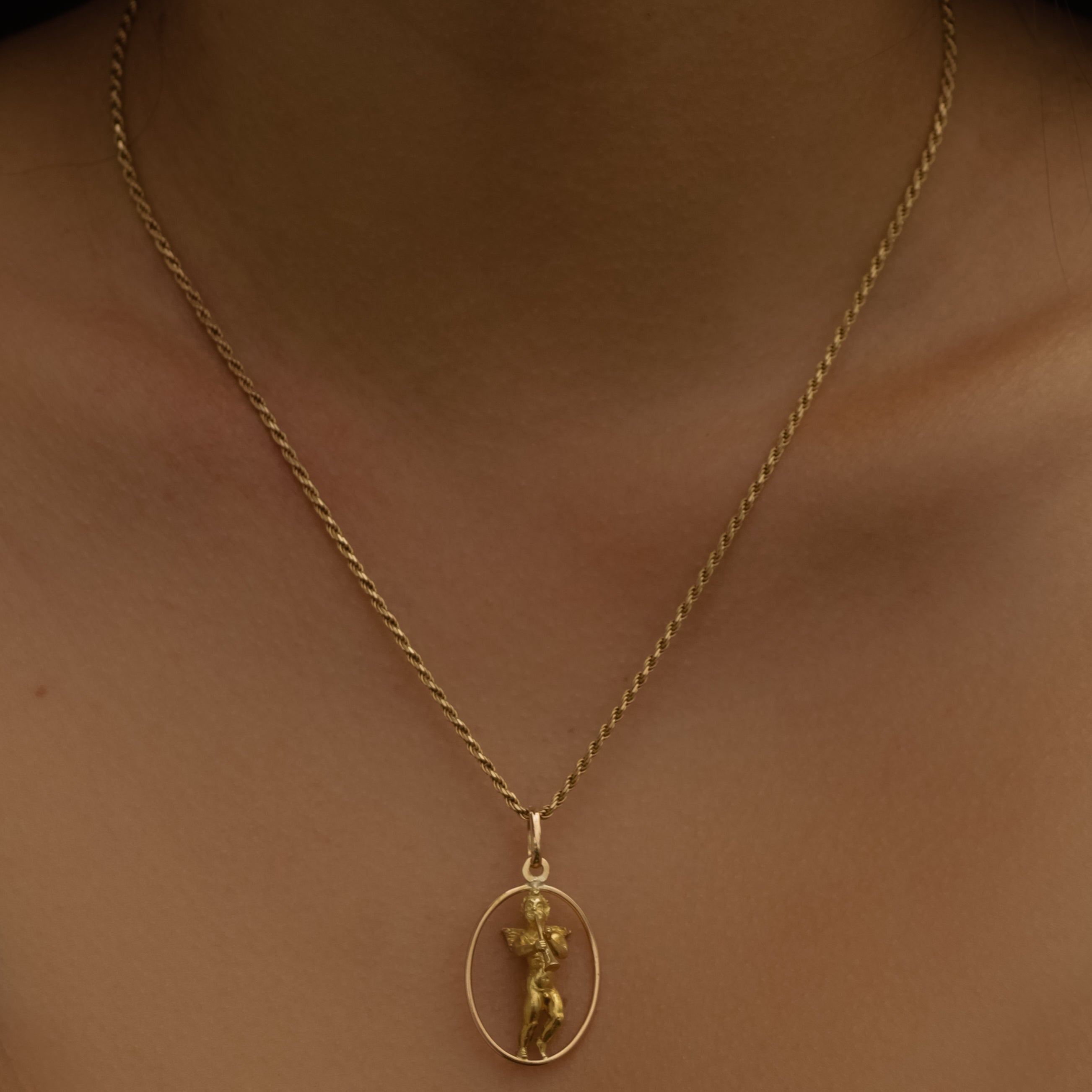 Vintage UnoAErre Horn Playing Cherub Charm