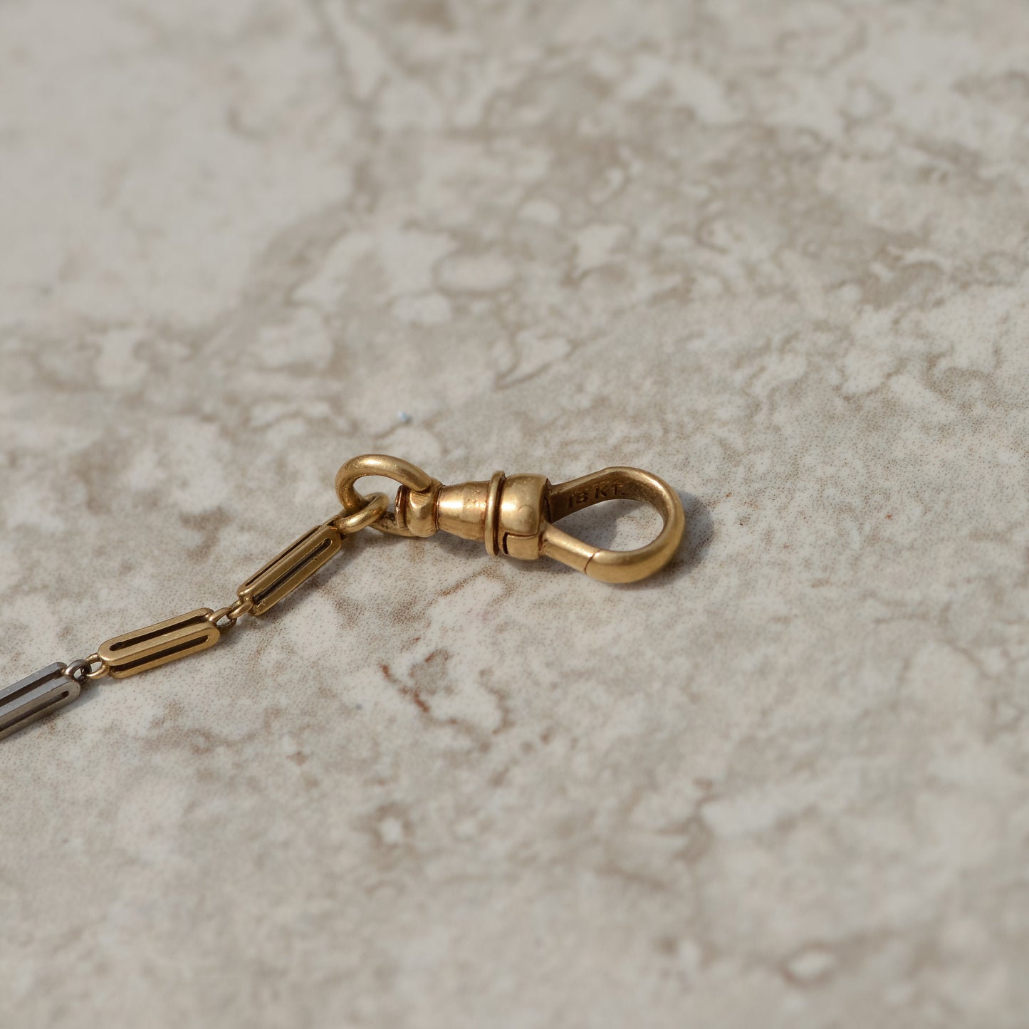 Antique Platinum and Gold Fancy Link Watch Chain