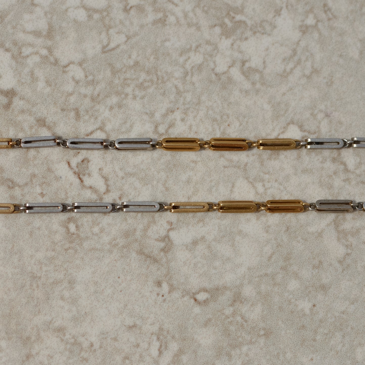 Antique Platinum and Gold Fancy Link Watch Chain