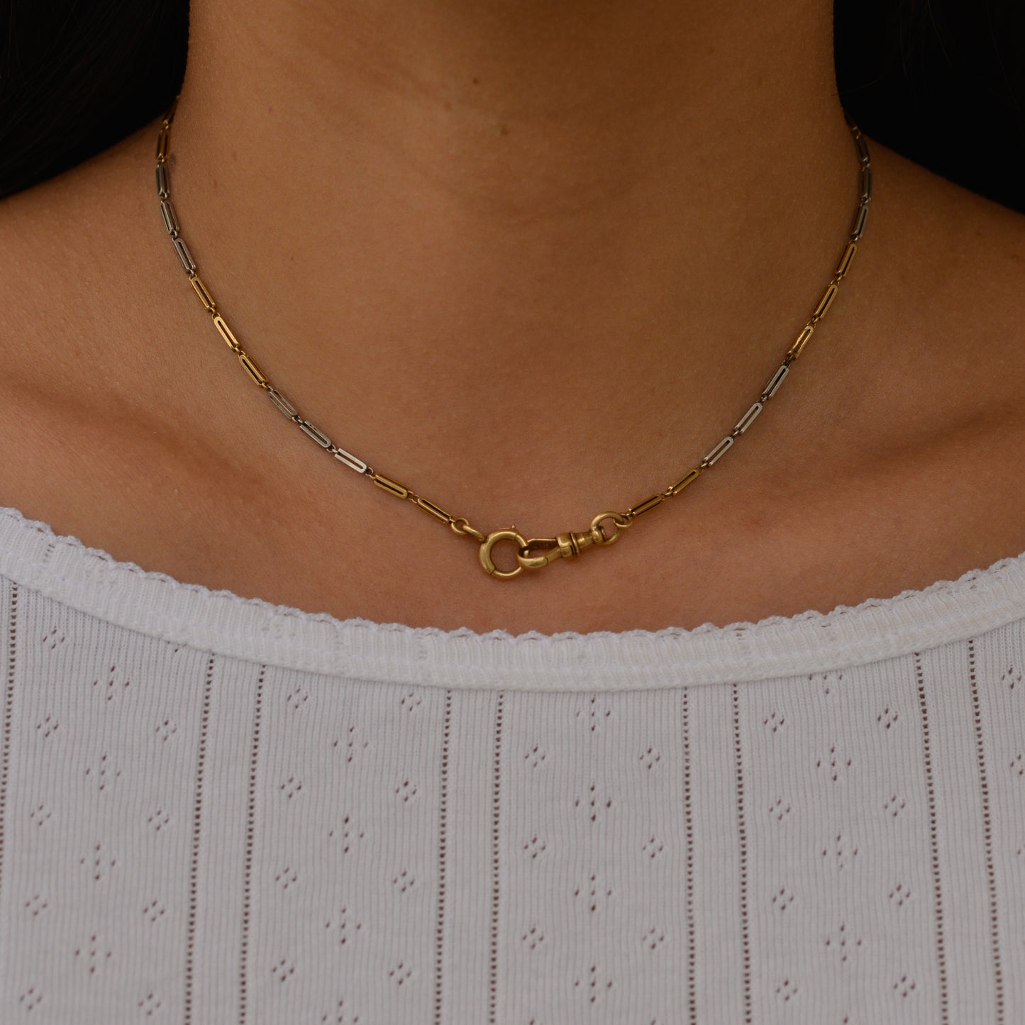 Antique Platinum and Gold Fancy Link Watch Chain
