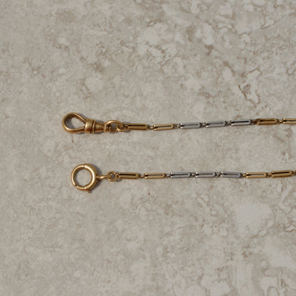 Antique Platinum and Gold Fancy Link Watch Chain