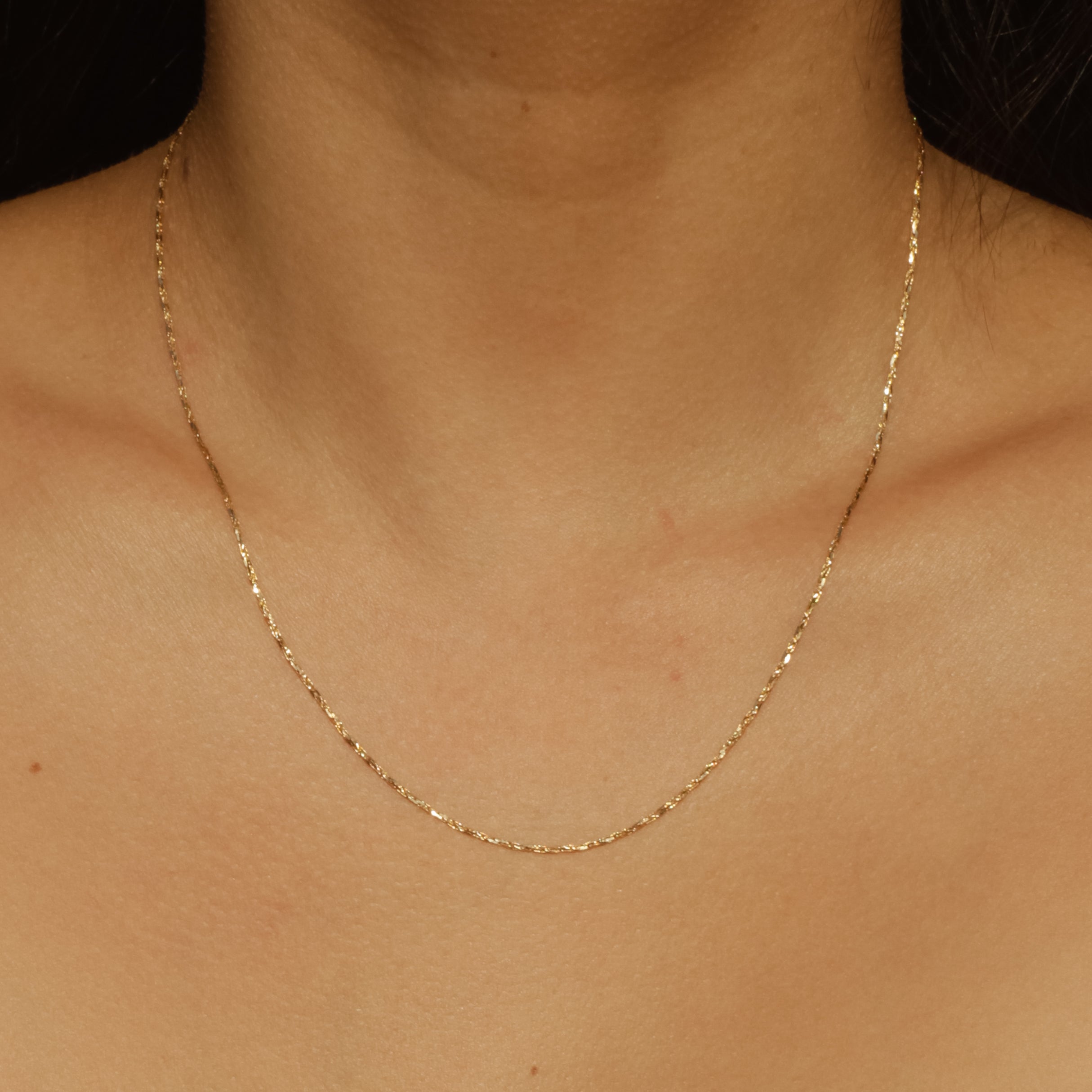 Vintage Twisted Cobra Chain Necklace 18.5" 14k Gold
