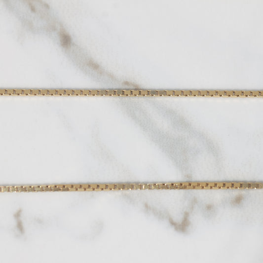 Vintage Box Chain Necklace 15.5" 18k Gold