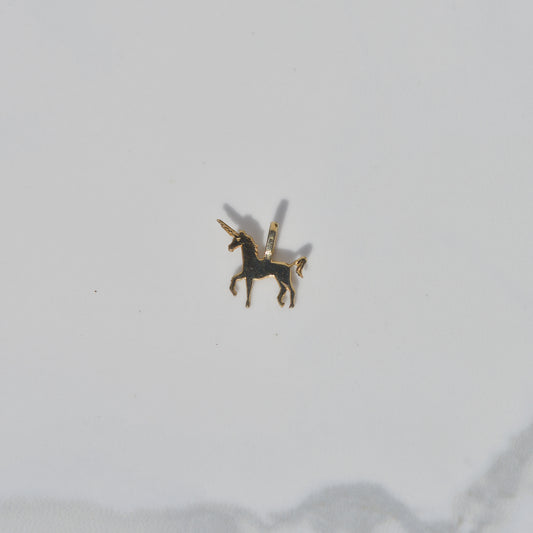 Vintage Unicorn Charm 14k