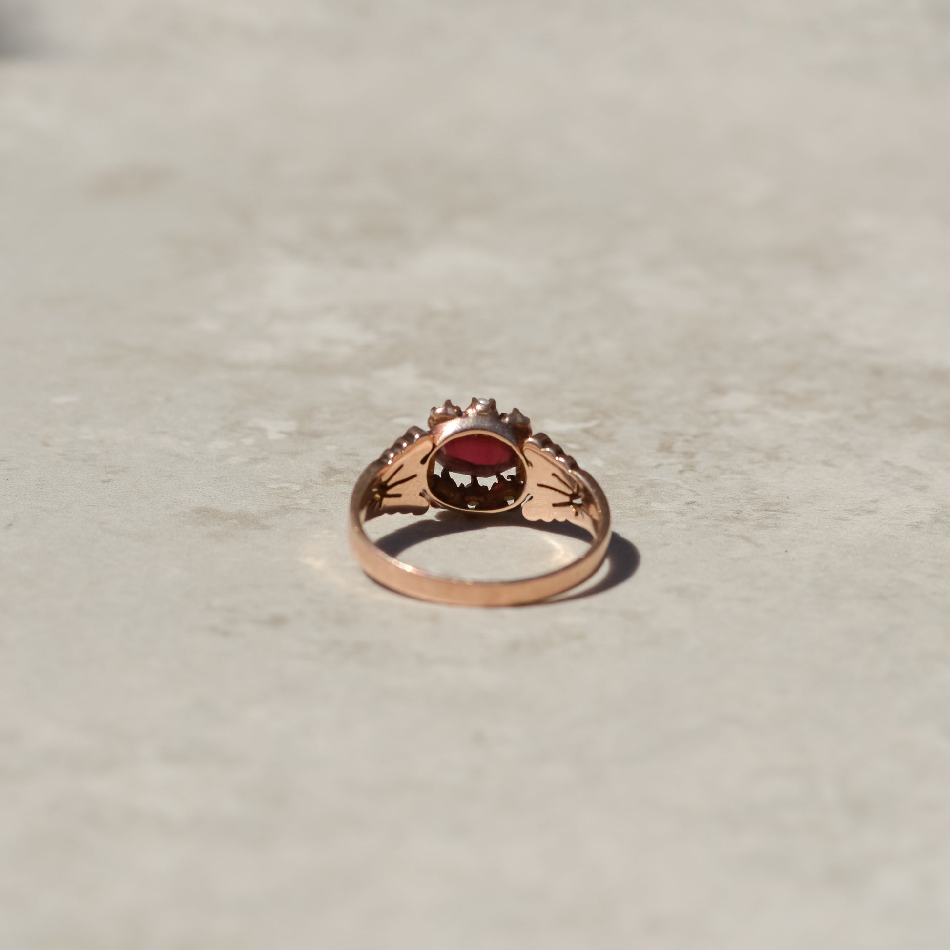 Victorian Garnet and Seed Pearl Ring