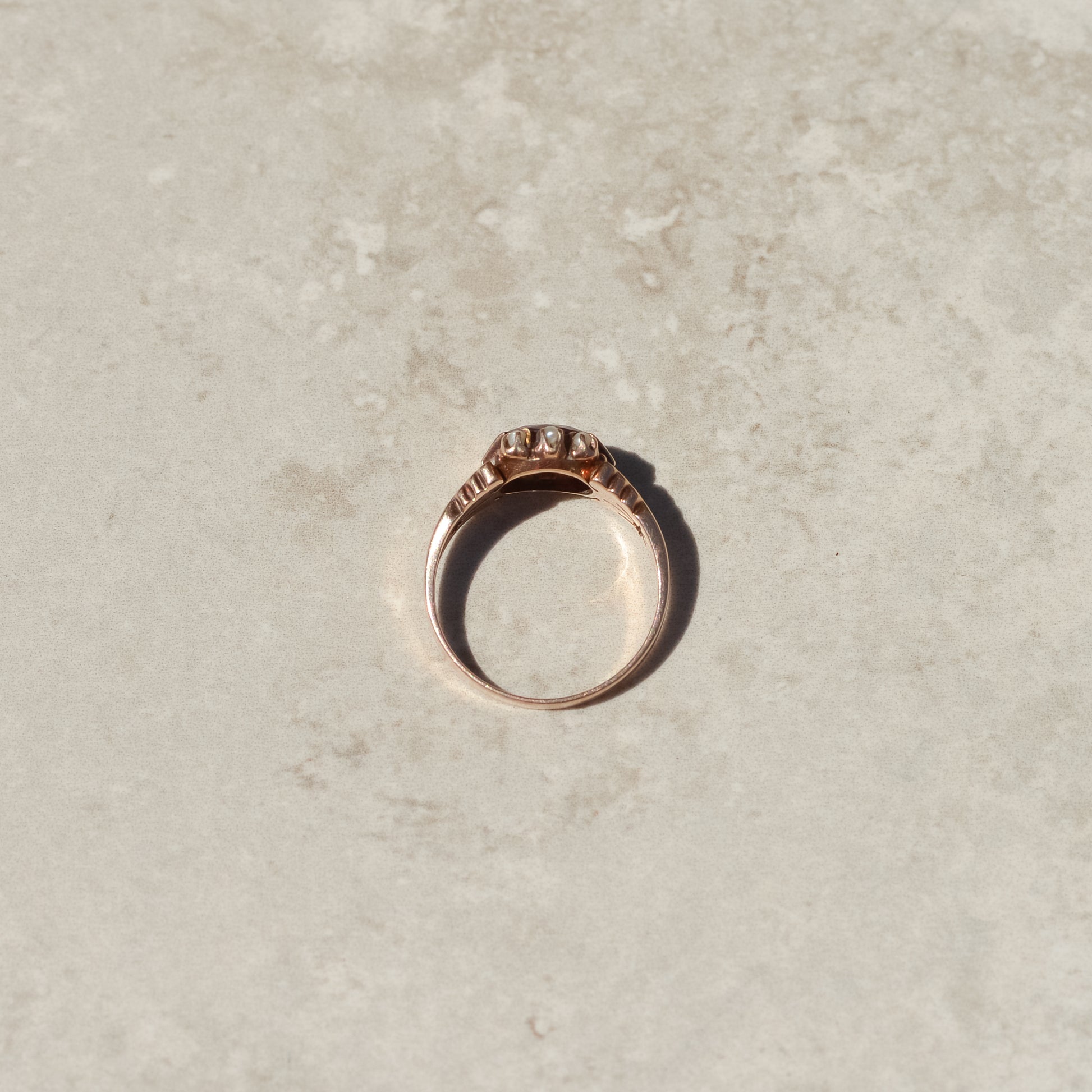 Victorian Garnet and Seed Pearl Ring