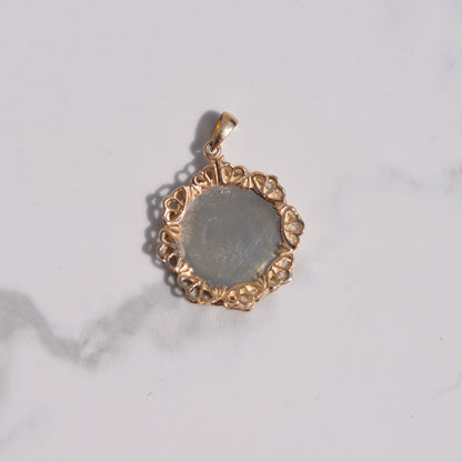 Vintage Virgo Medallion Charm 14k