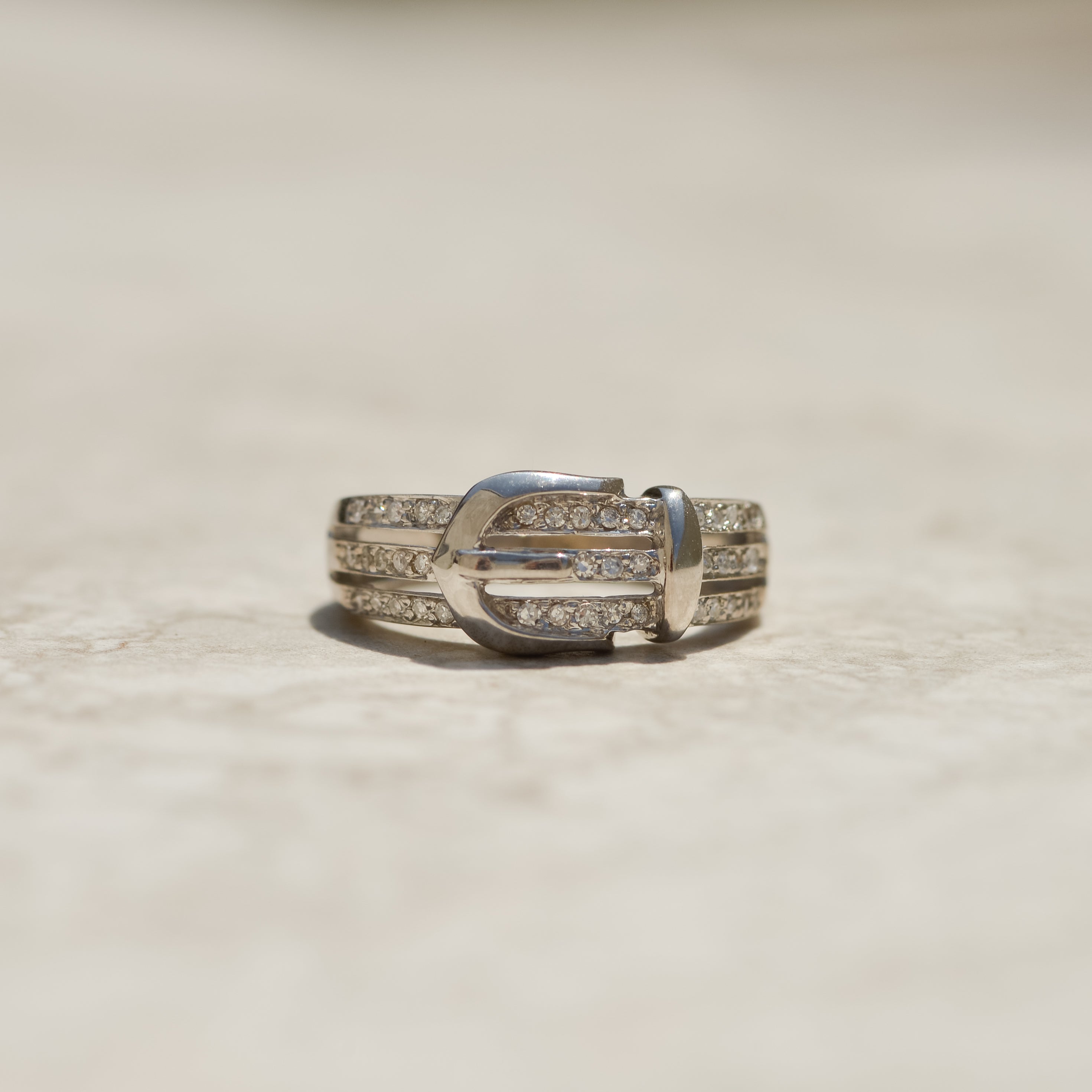 Vintage Diamond Buckle Ring