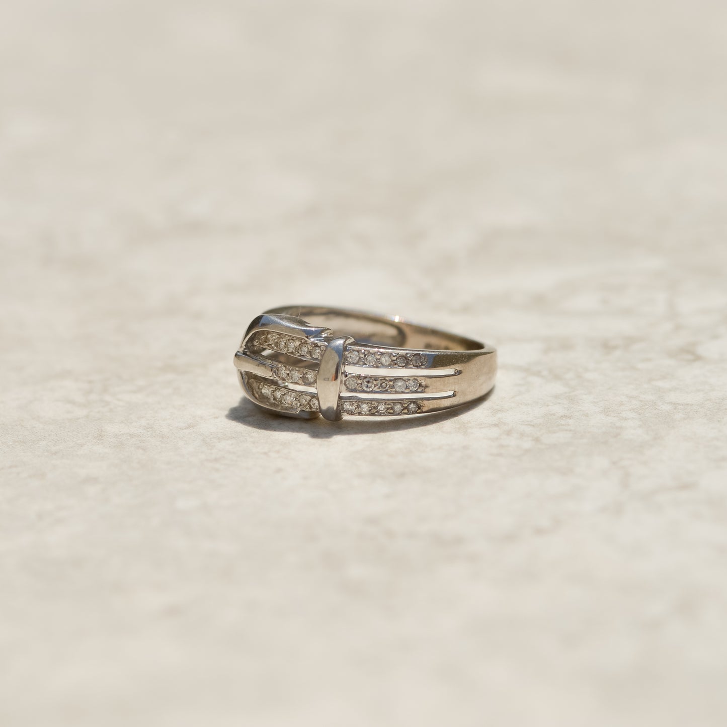 Vintage Diamond Buckle Ring