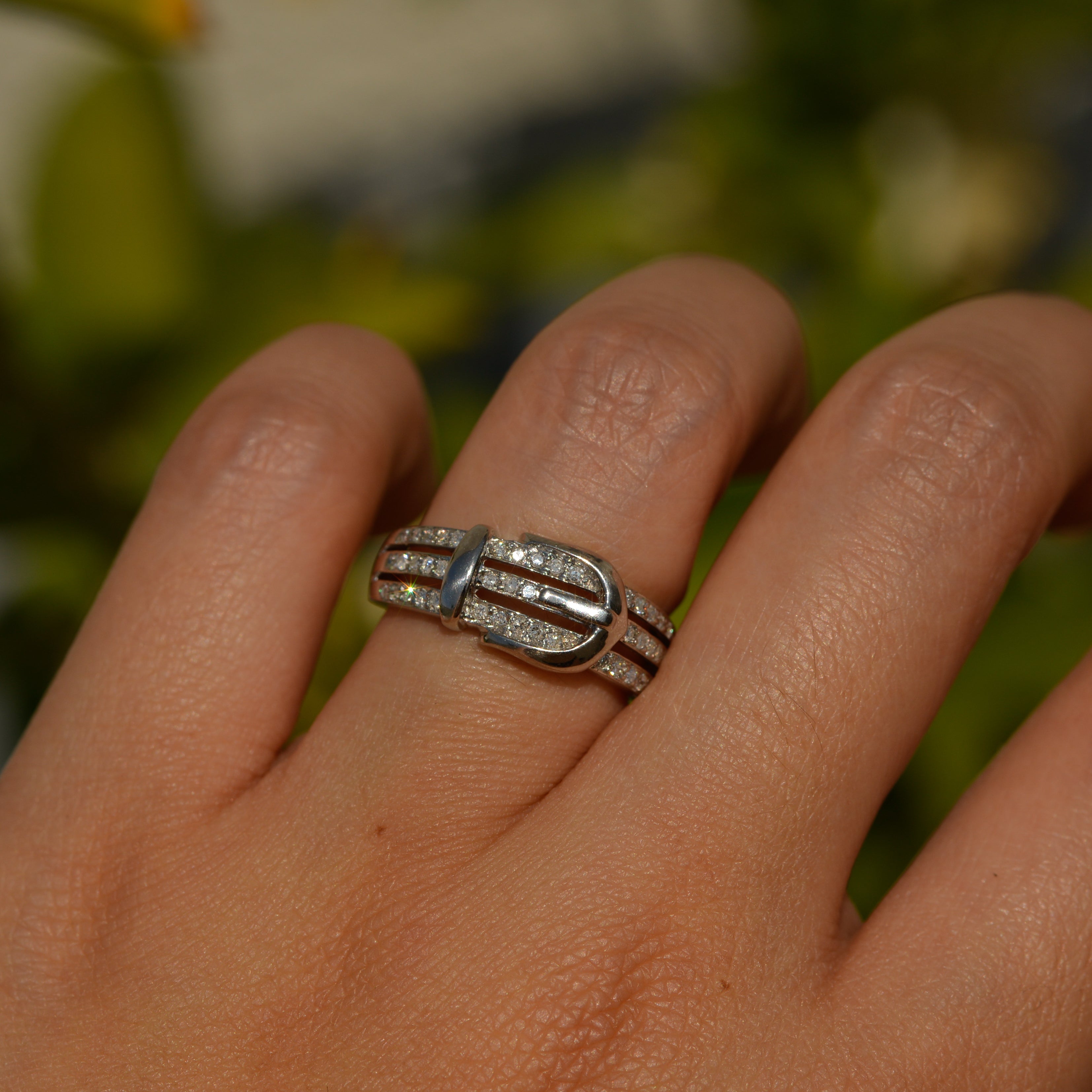 Vintage Diamond Buckle Ring