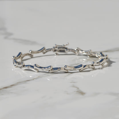 Estate White Gold Diamond Bracelet 14k