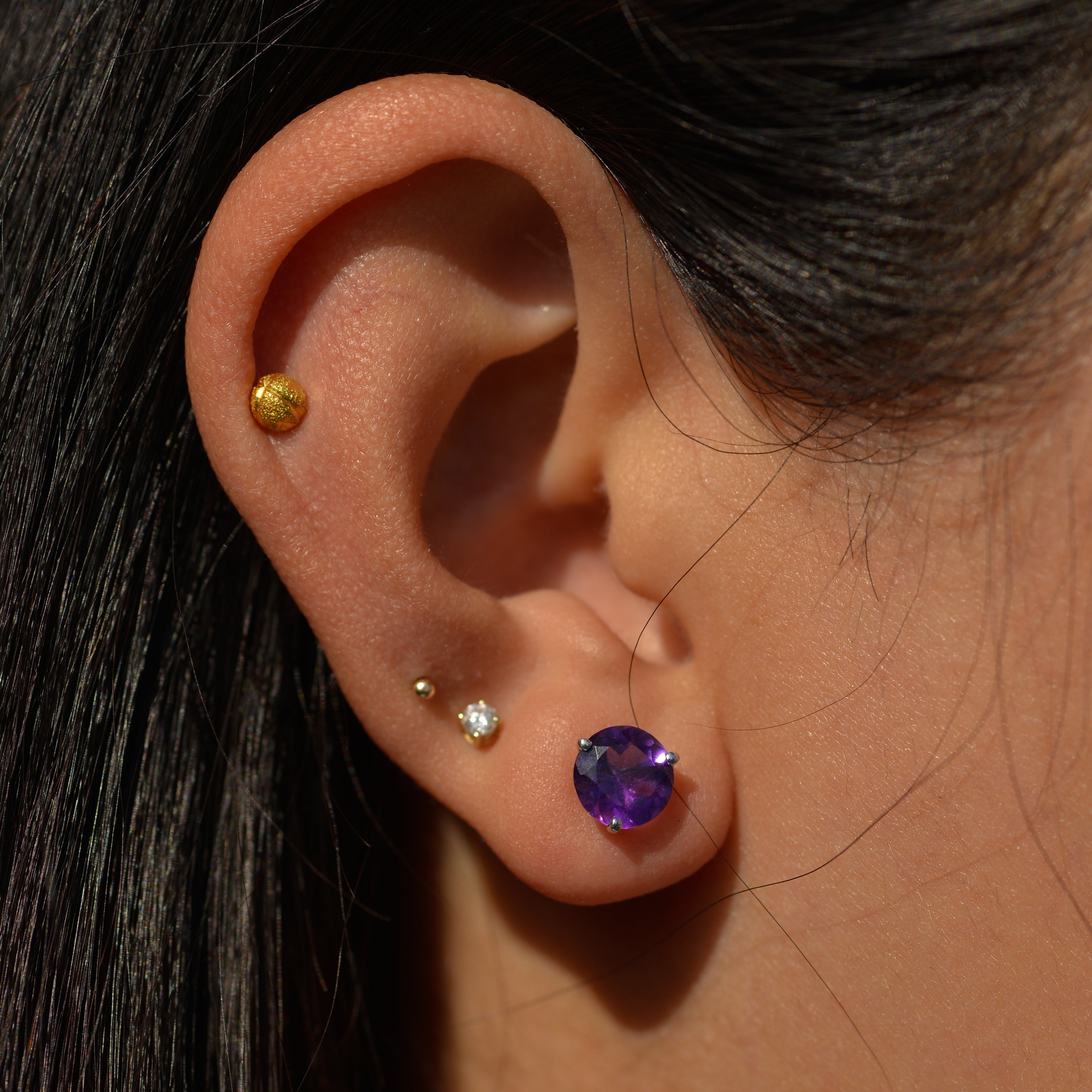 Estate Amethyst Stud Earrings