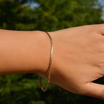 Wheat Chain Bracelet 7.25" 14k Gold