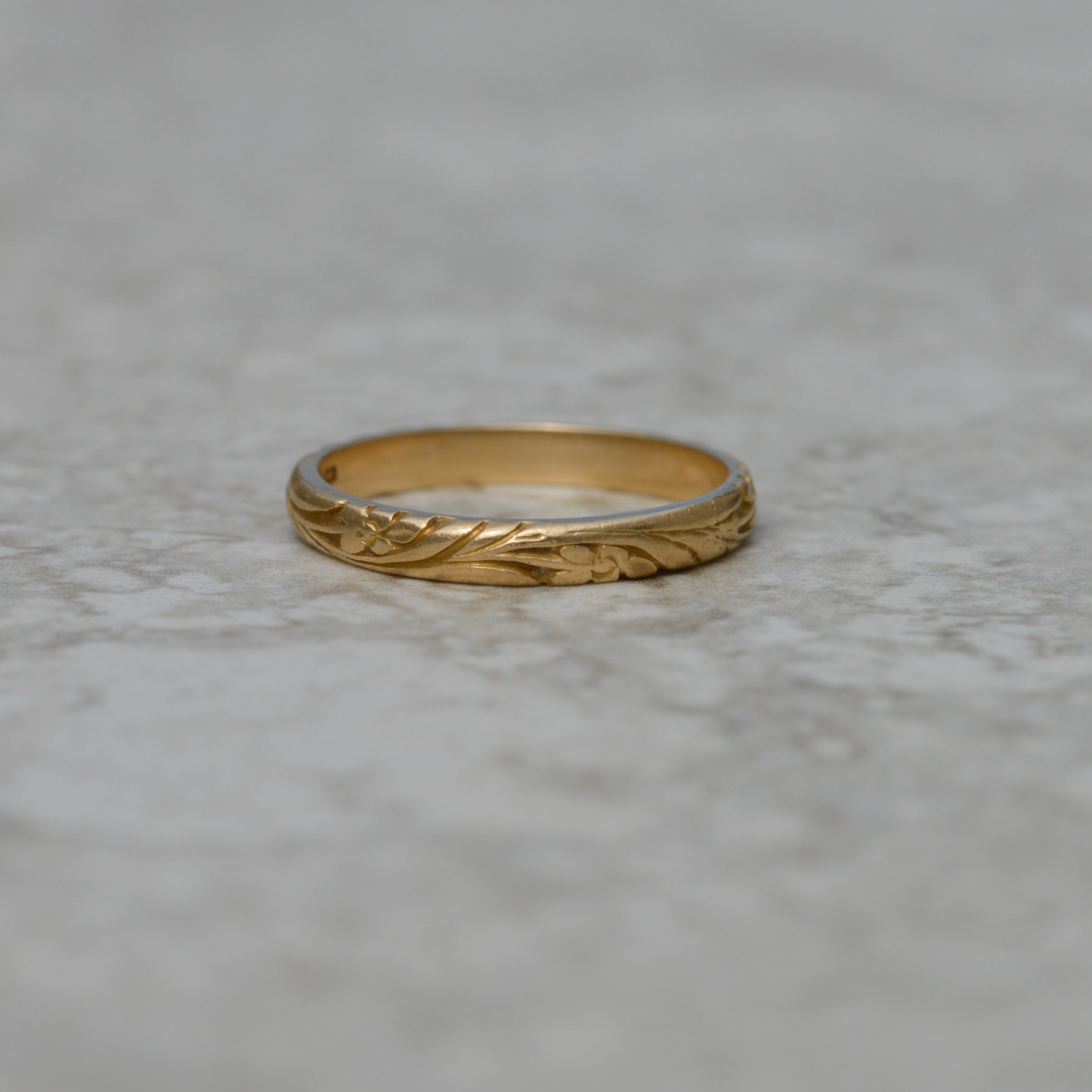 Vintage Floral Carved Band