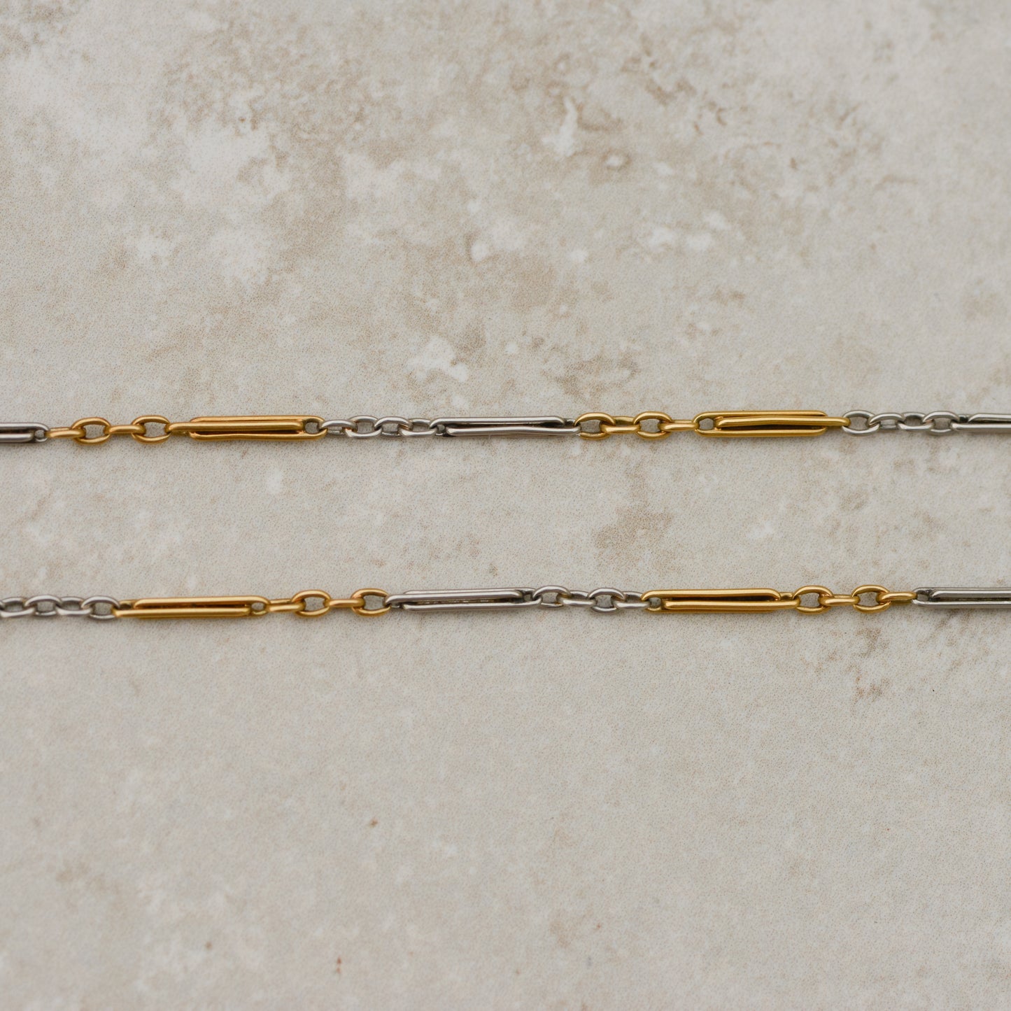Antique Platinum and Gold Hayseed Link Watch Chain