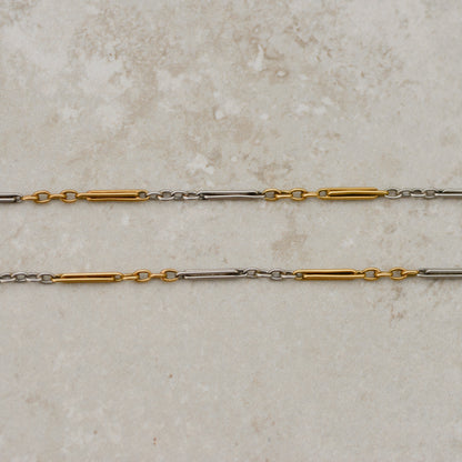 Antique Platinum and Gold Hayseed Link Watch Chain