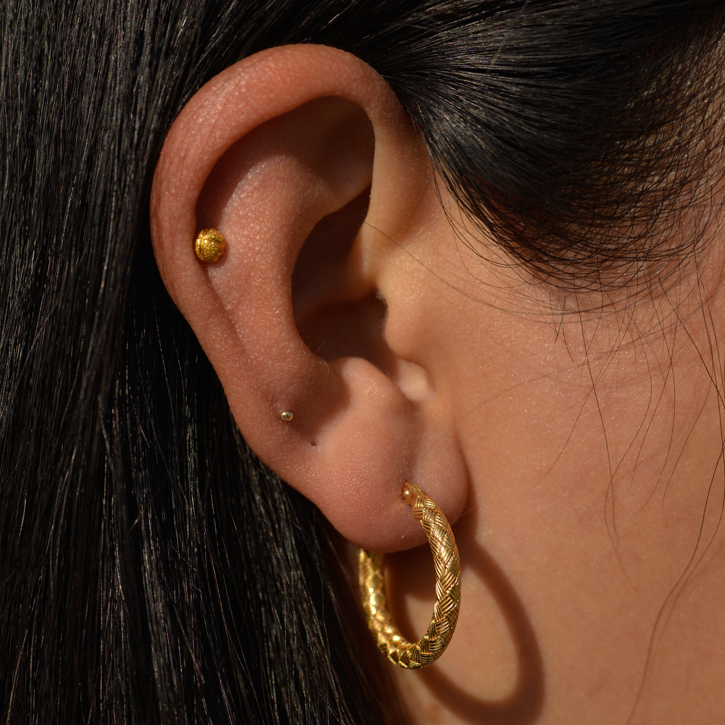 Estate Woven Hoop Earrings
