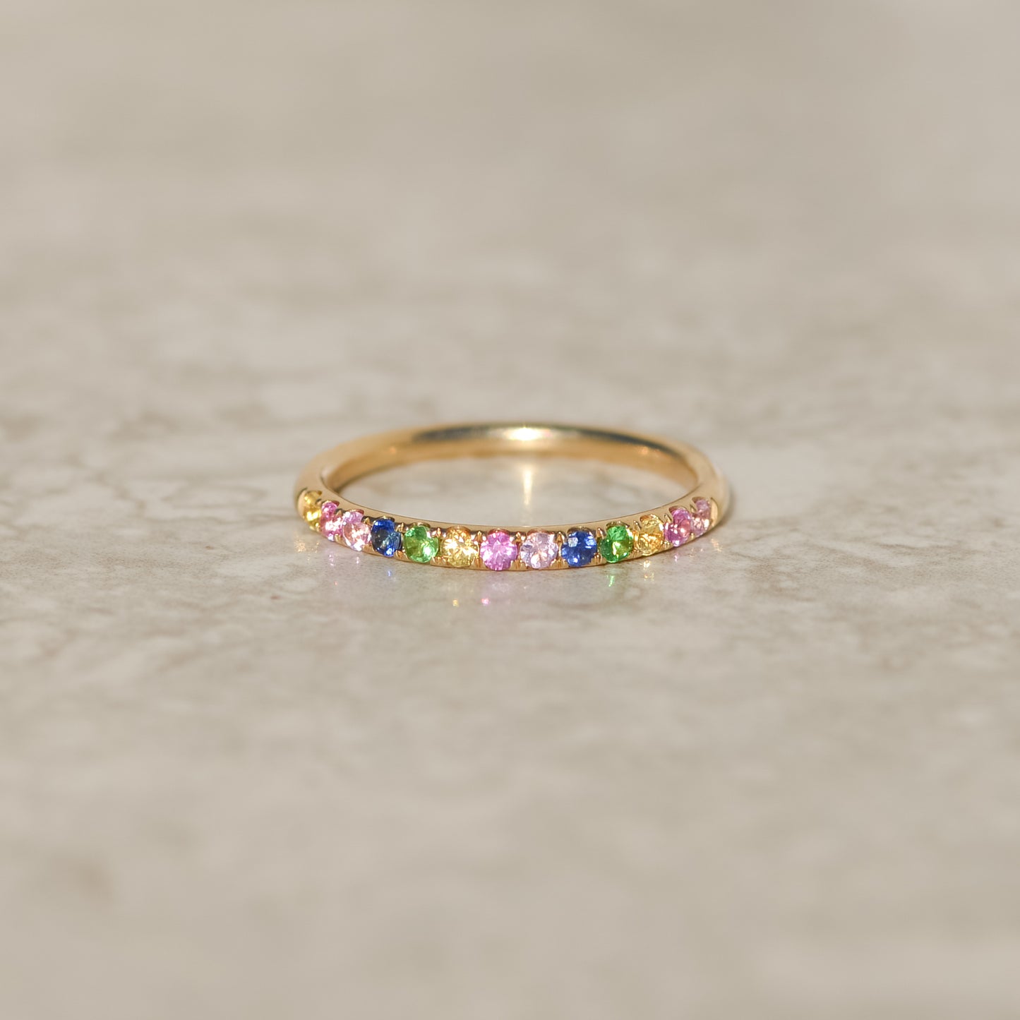 Estate Rainbow Sapphire Stackable Band