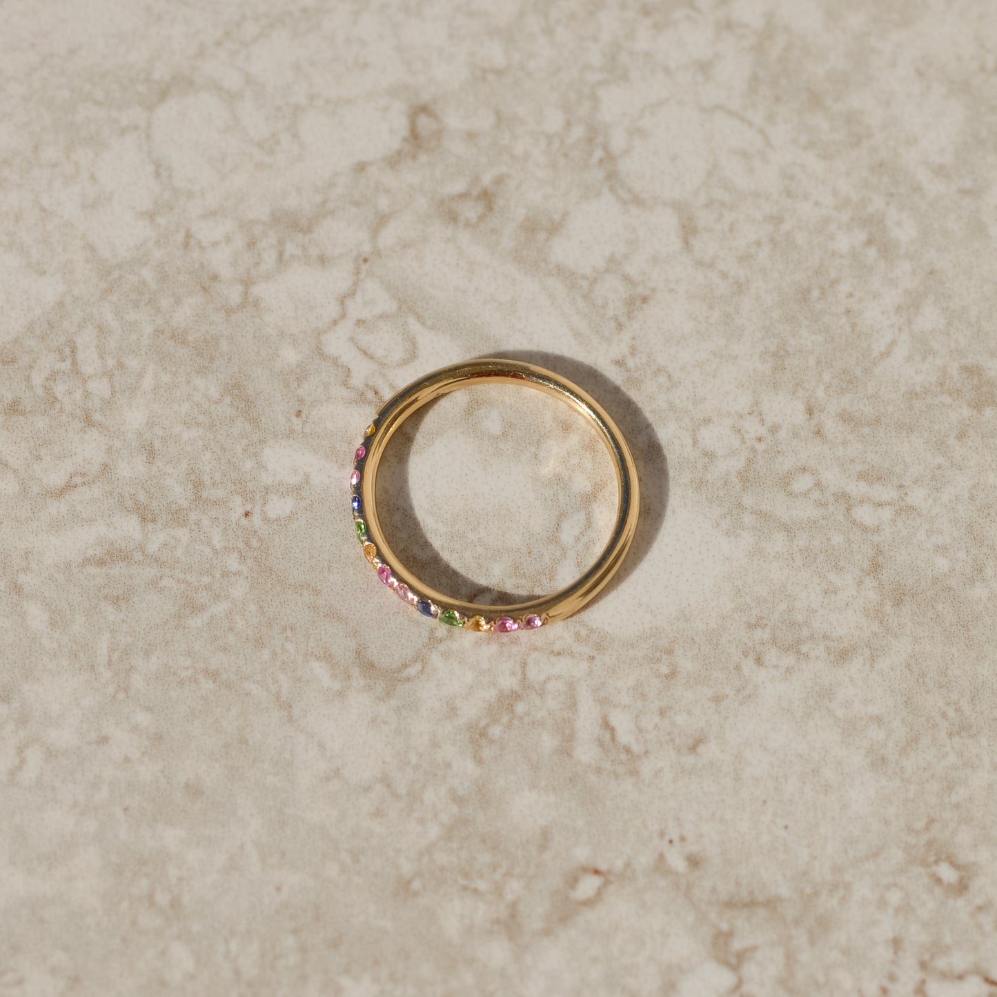 Estate Rainbow Sapphire Stackable Band