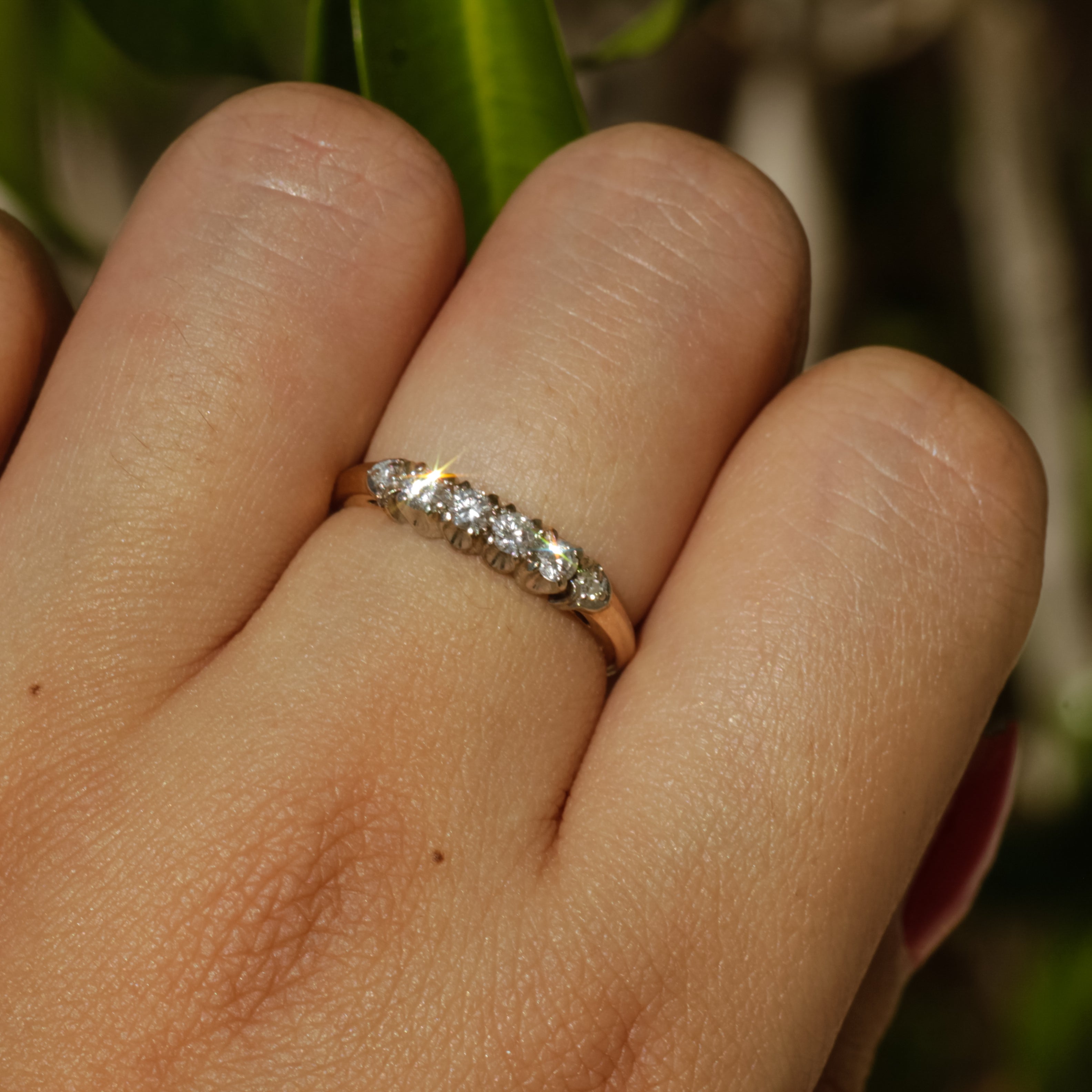 Vintage 6 Diamond Band 14k Sz 5 1/2