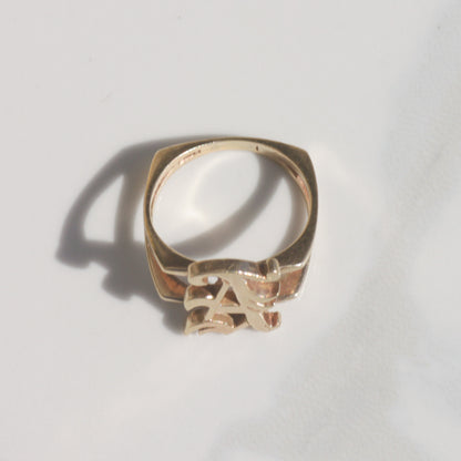 Vintage A Initial Ring 14k Gold Sz 5 3/4