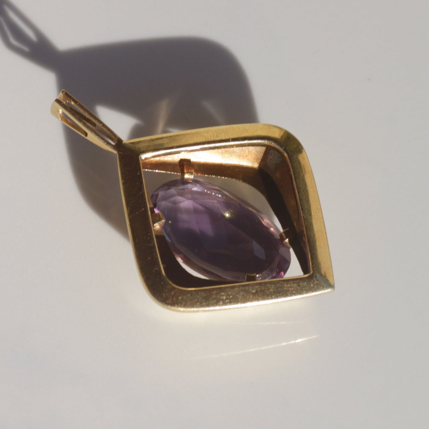 Vintage Statement Amethyst Pendant 14k