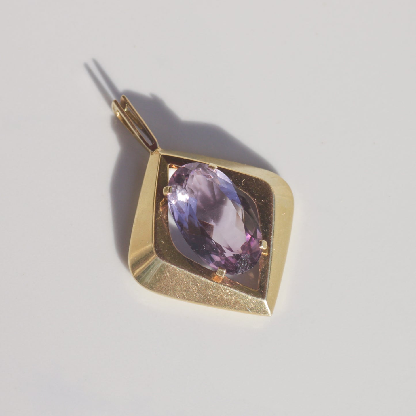 Vintage Statement Amethyst Pendant 14k