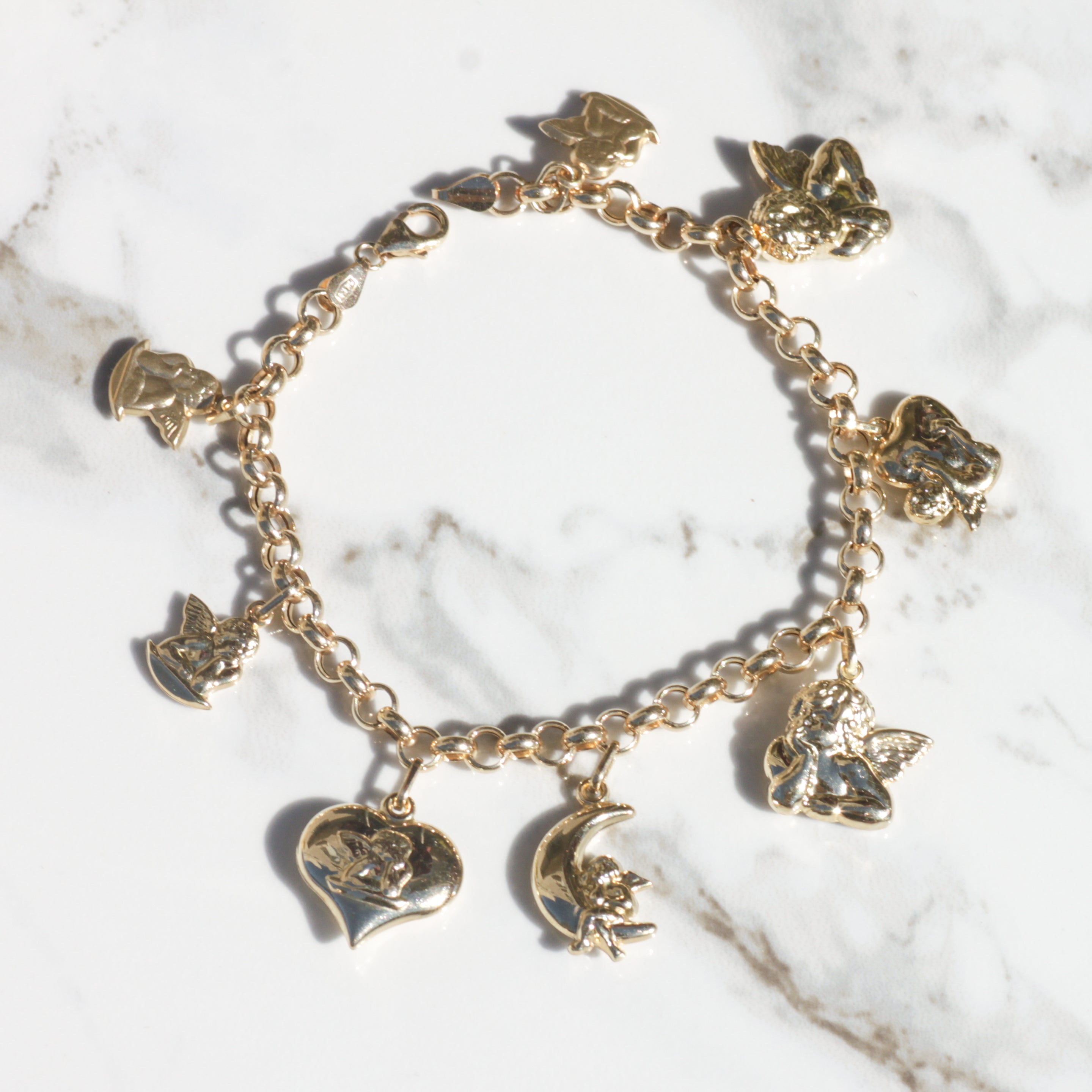 Vintage Cherub Charm Bracelet