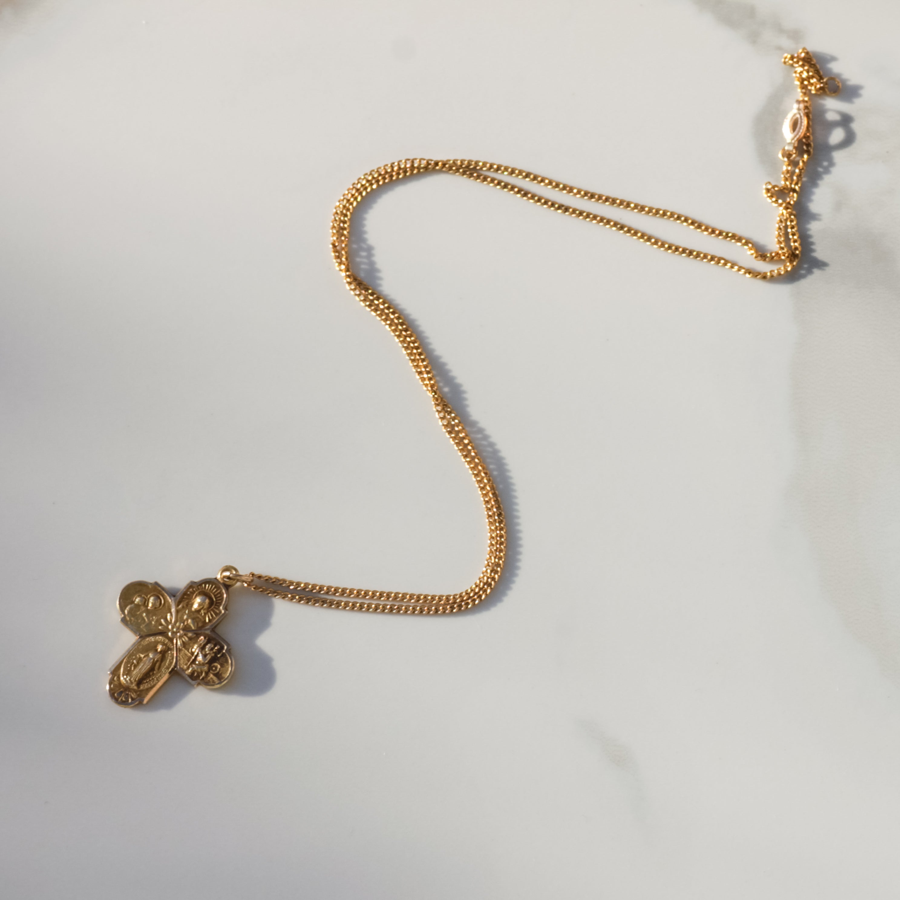 Vintage Catholic Cross Necklace 18.5"