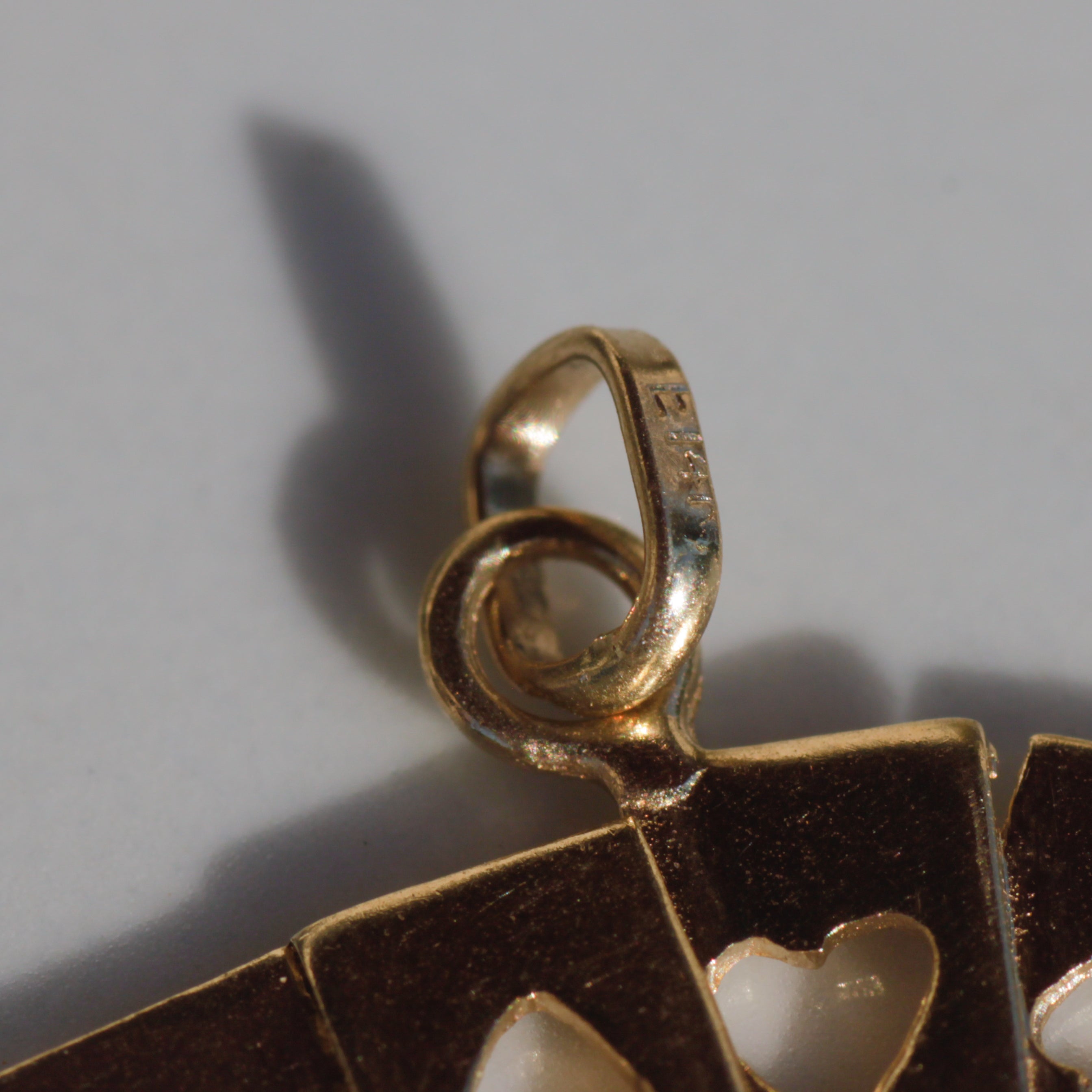 Vintage Card Suits Charm 14k