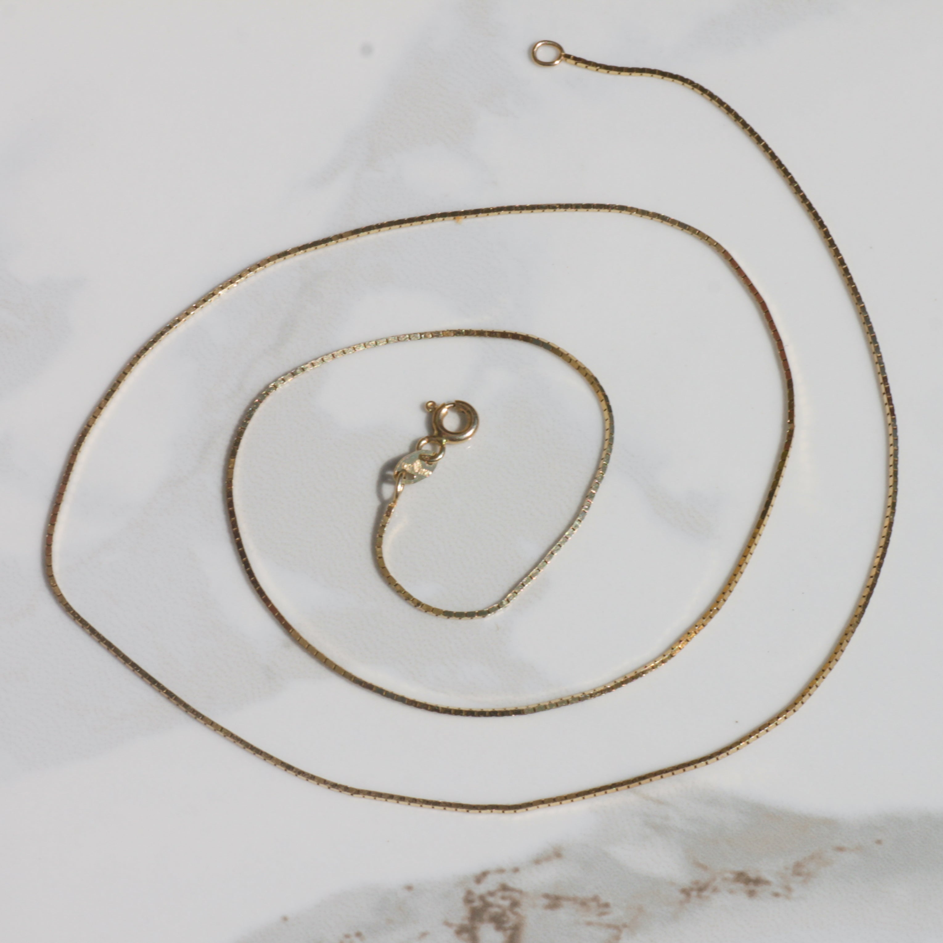 Vintage 14k Dainty Box Chain 20"