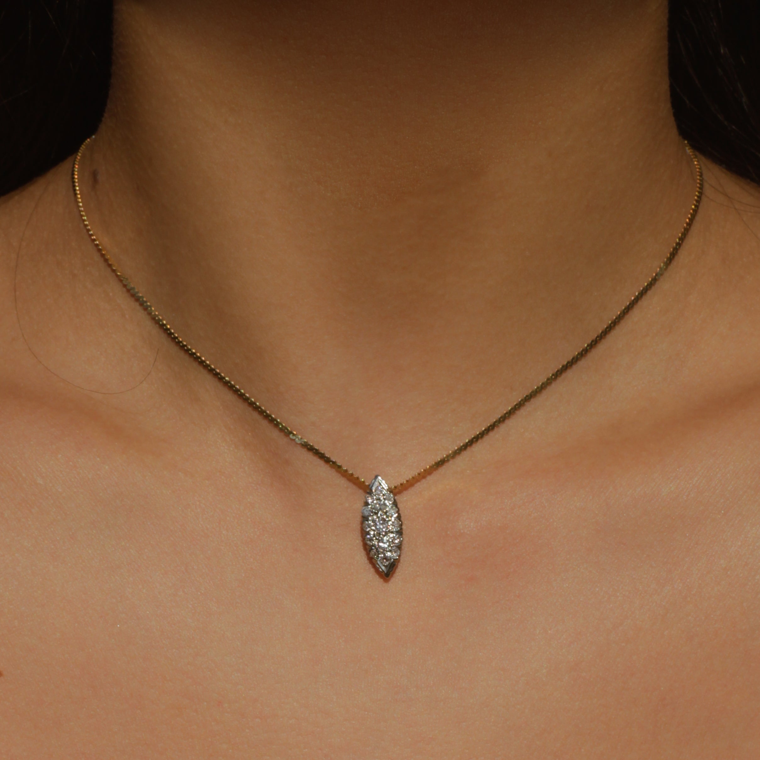 Vintage Diamond Navette Slider Pendant