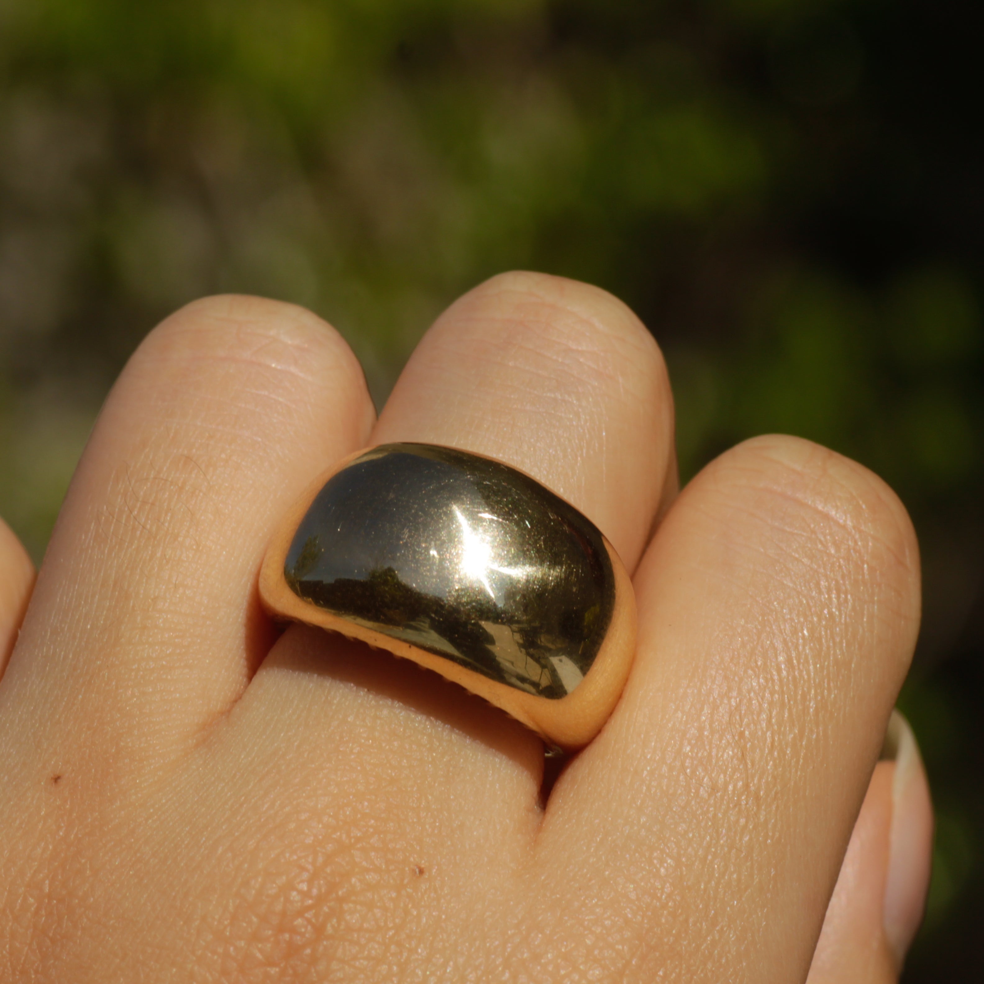 Vintage Chunky Dome Ring 14k Gold Sz 6