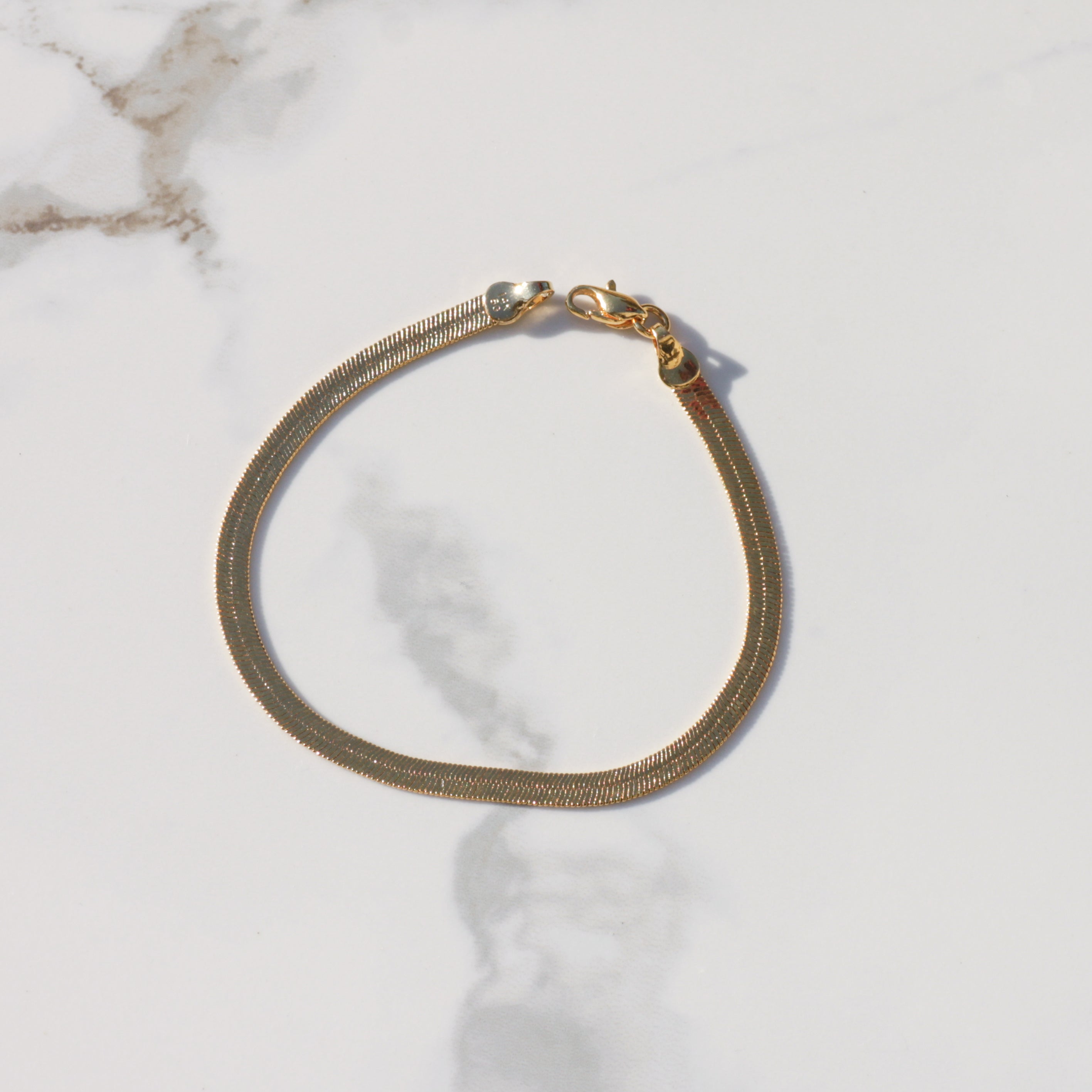 Vintage Herringbone Bracelet 4.2mm 14k