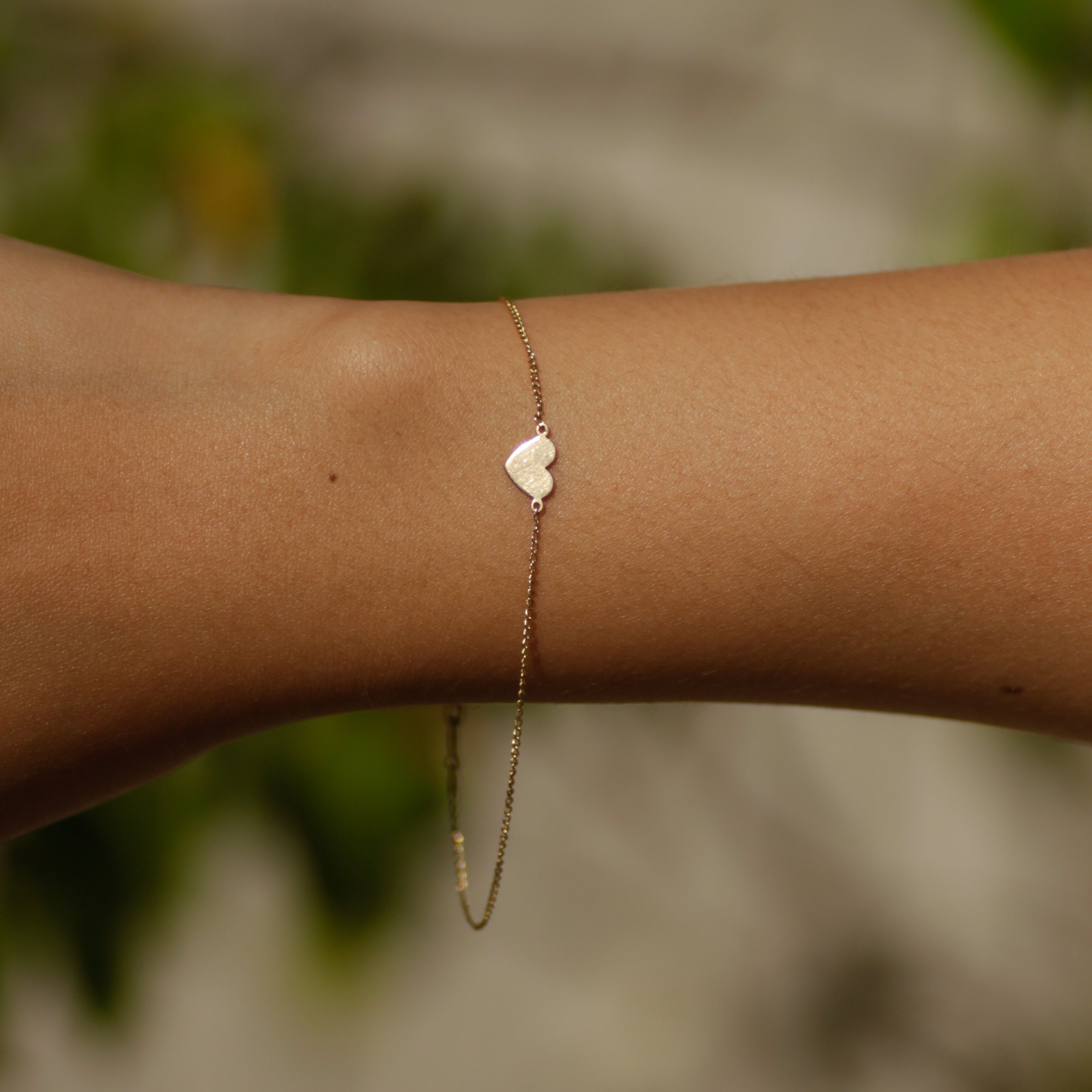 Vintage Heart Charm Bracelet/Anklet 14k